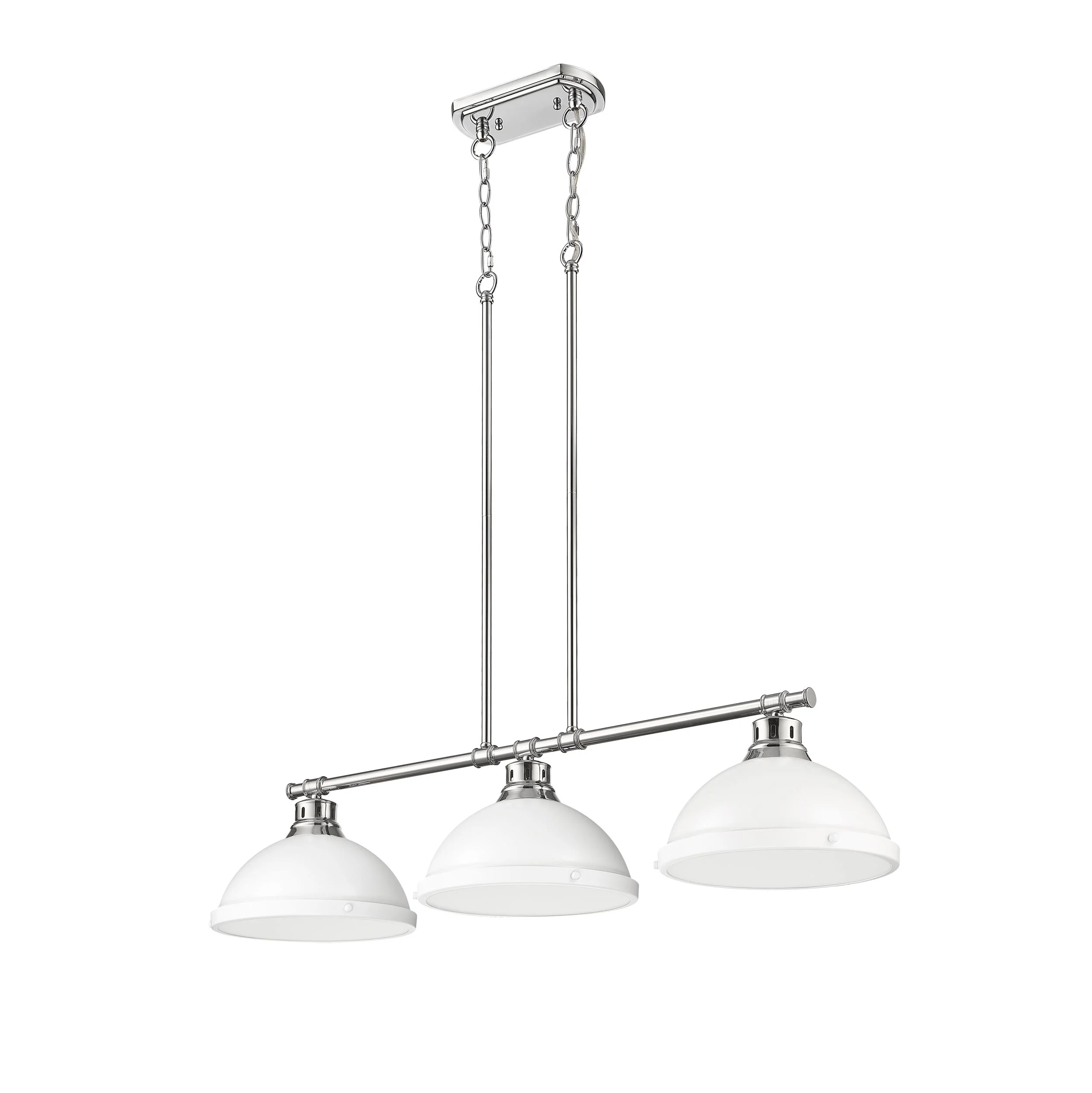 Duncan 3-light Island Light in Chrome and Matte White shade - Image 4