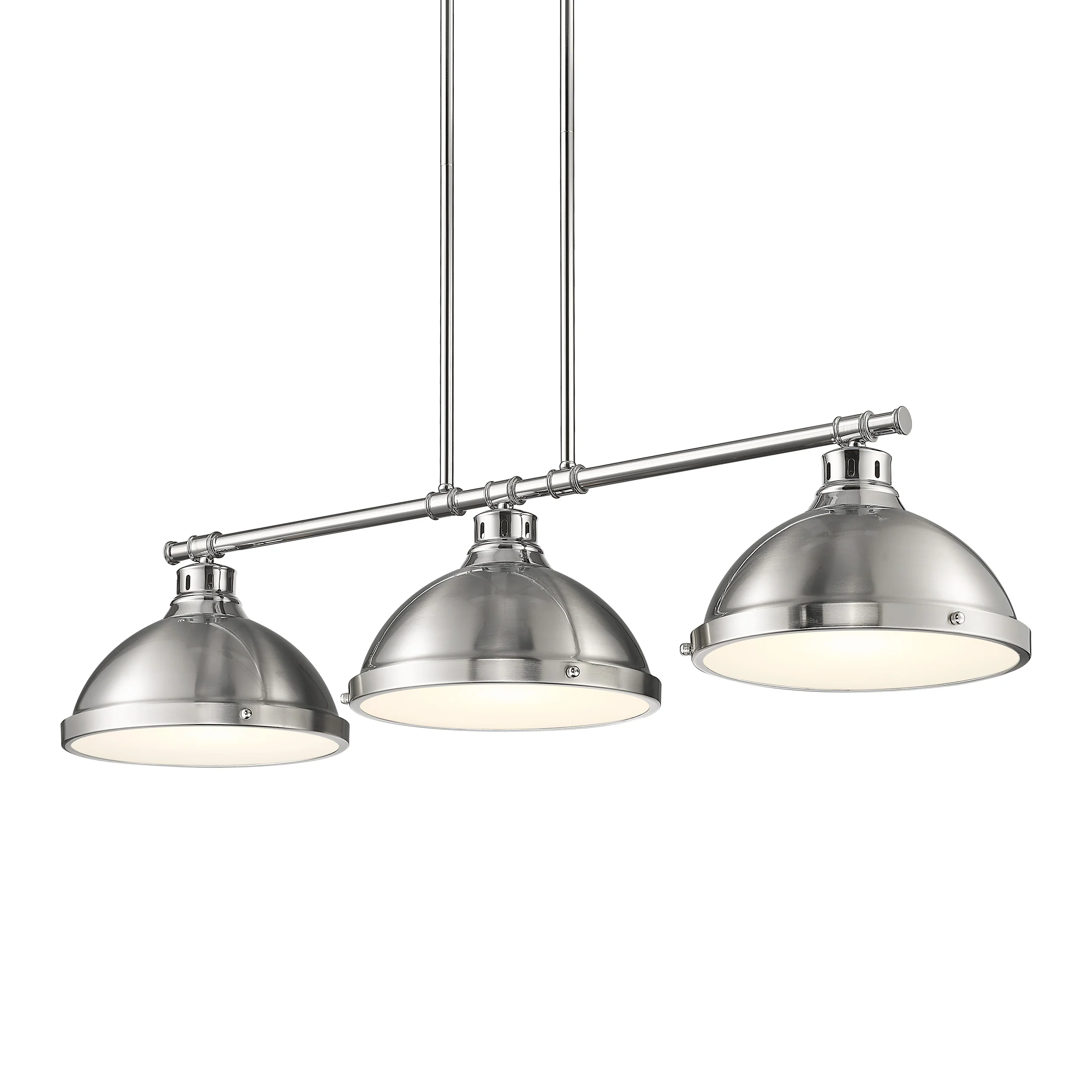 Duncan 3-light Island Light in Chrome and Pewter shade