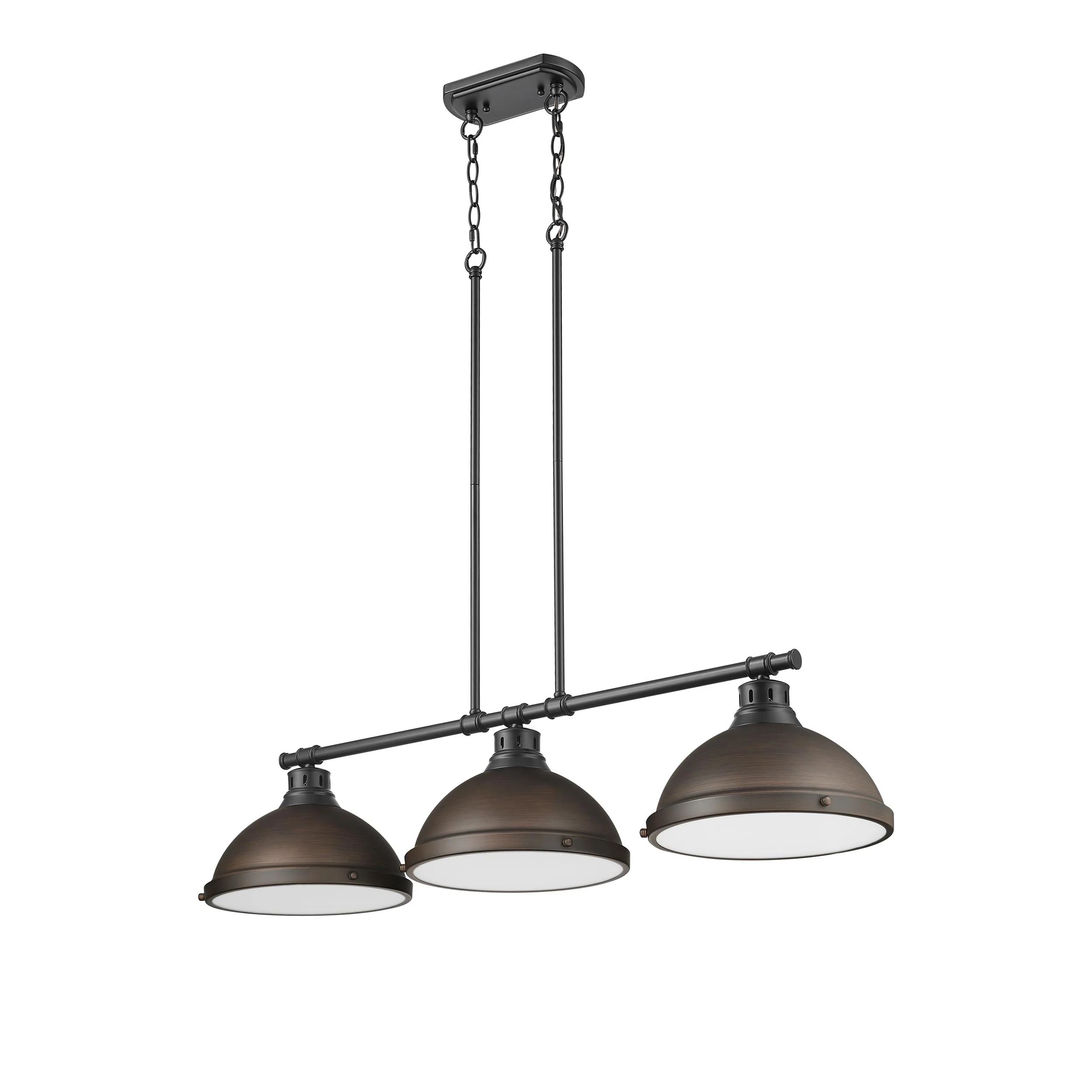 Duncan 3-light Island Light in Matte Black and Rubbed Bronze shade - Image 4
