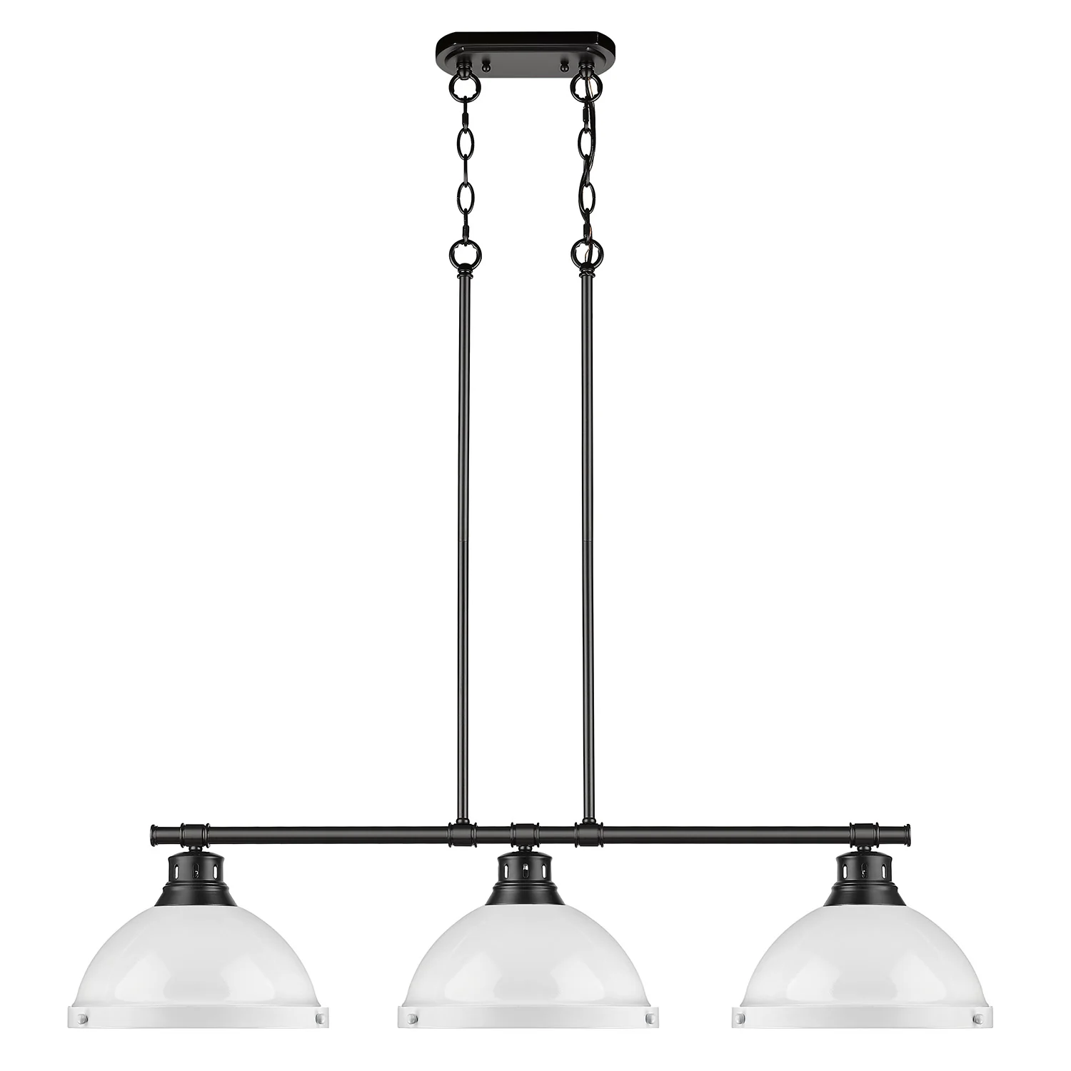 Duncan 3-light Island Light in Matte Black and White shade - Image 3