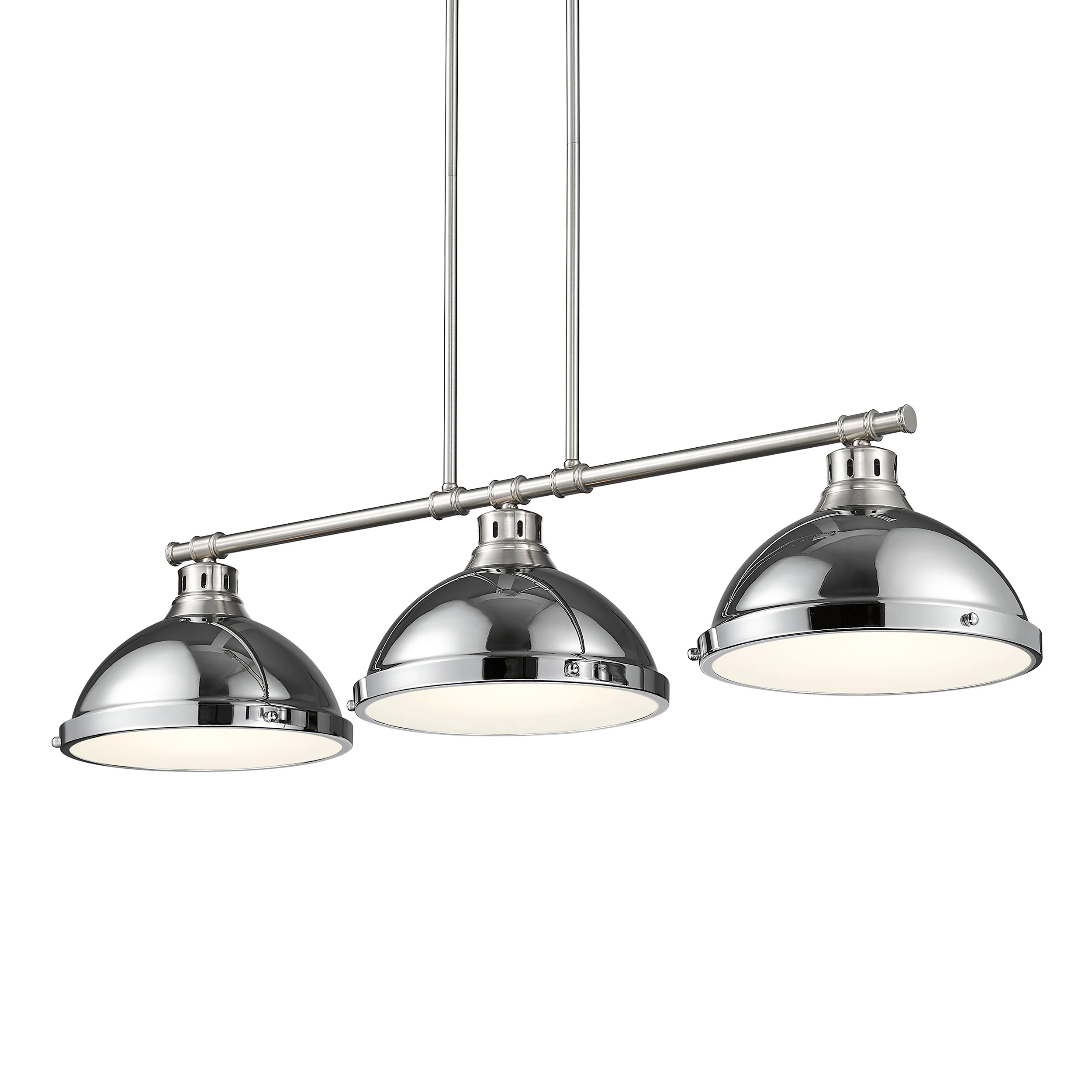 Duncan 3-light Island Light in Pewter and Chrome shade
