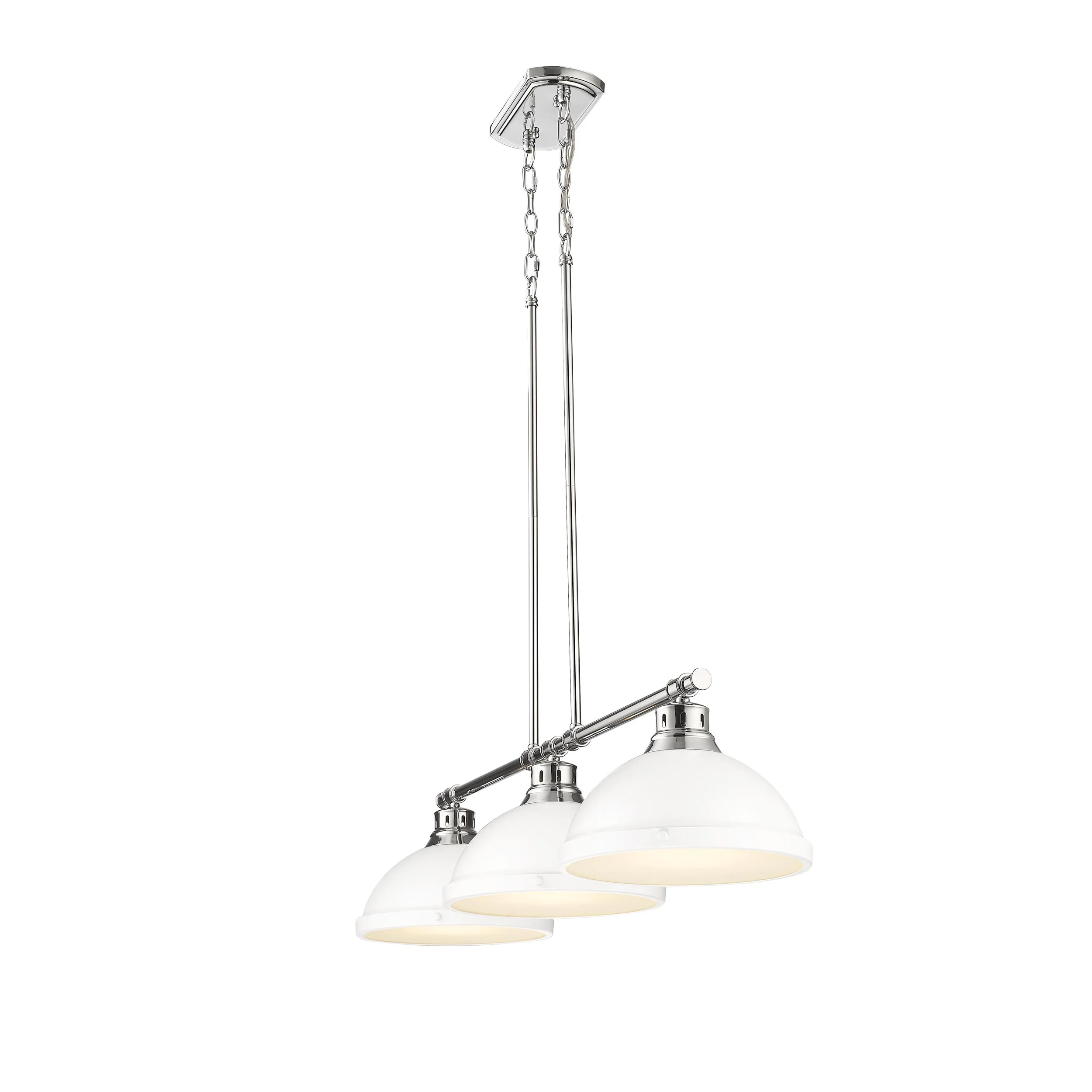 Duncan 3-light Island Light in Pewter and Matte White shade - Image 2