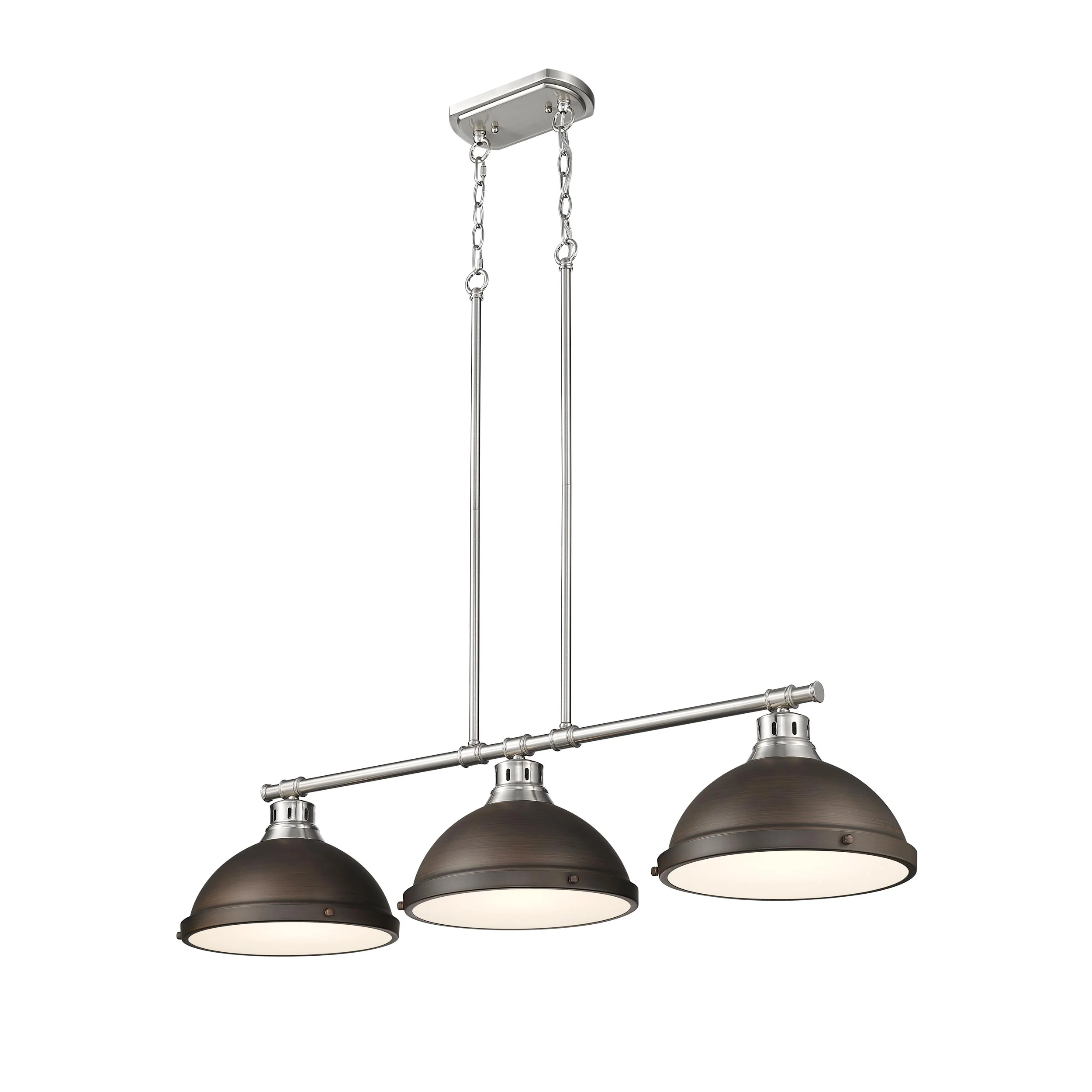 Duncan 3-light Island Light in Pewter and Rubbed Bronze shade - Image 3