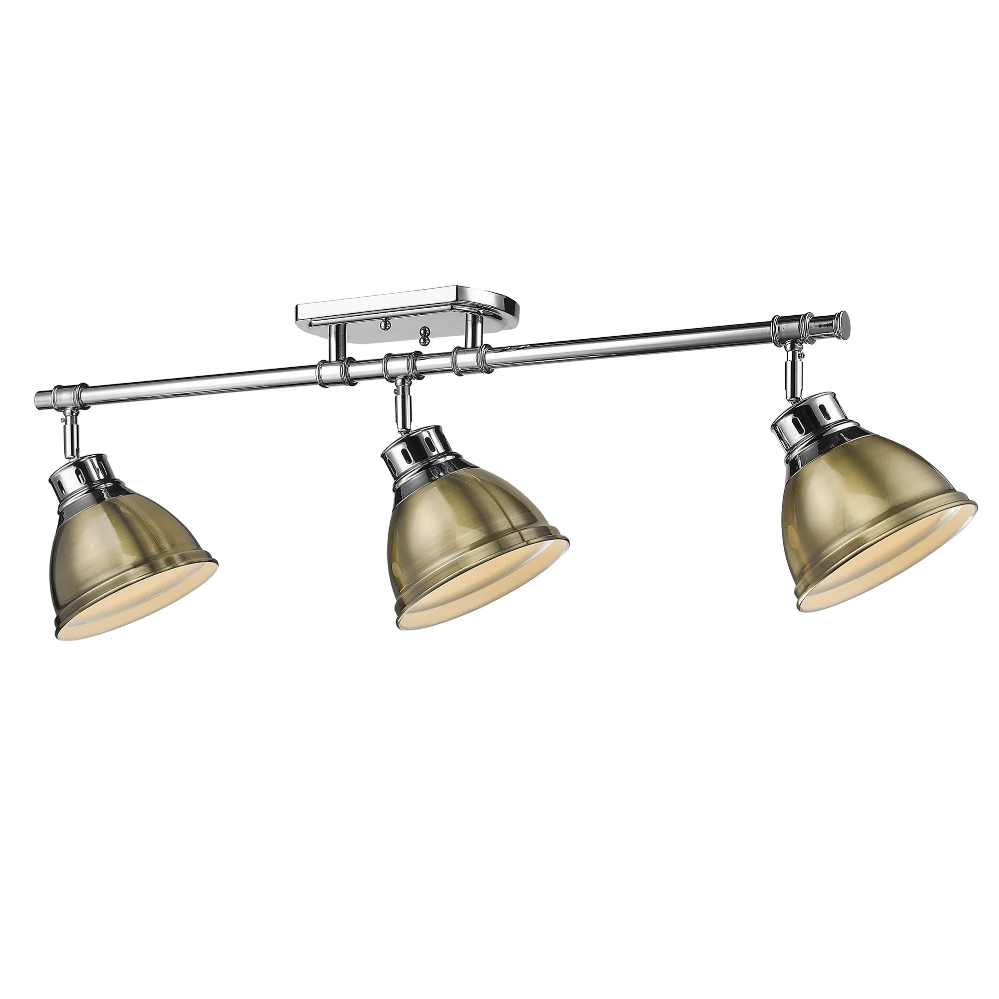 Duncan 3-light Semi-Flush Mount in Chrome and Aged Brass shade - Image 2