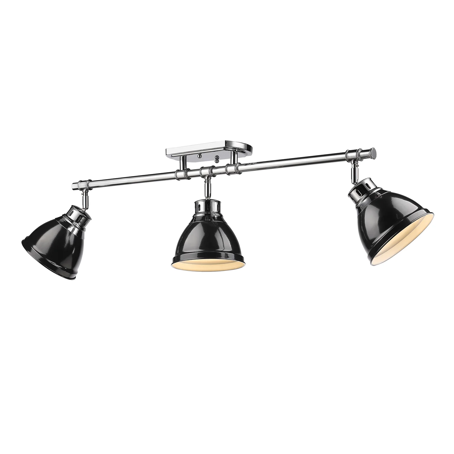 Duncan 3-light Semi-Flush Mount in Chrome and Black shade