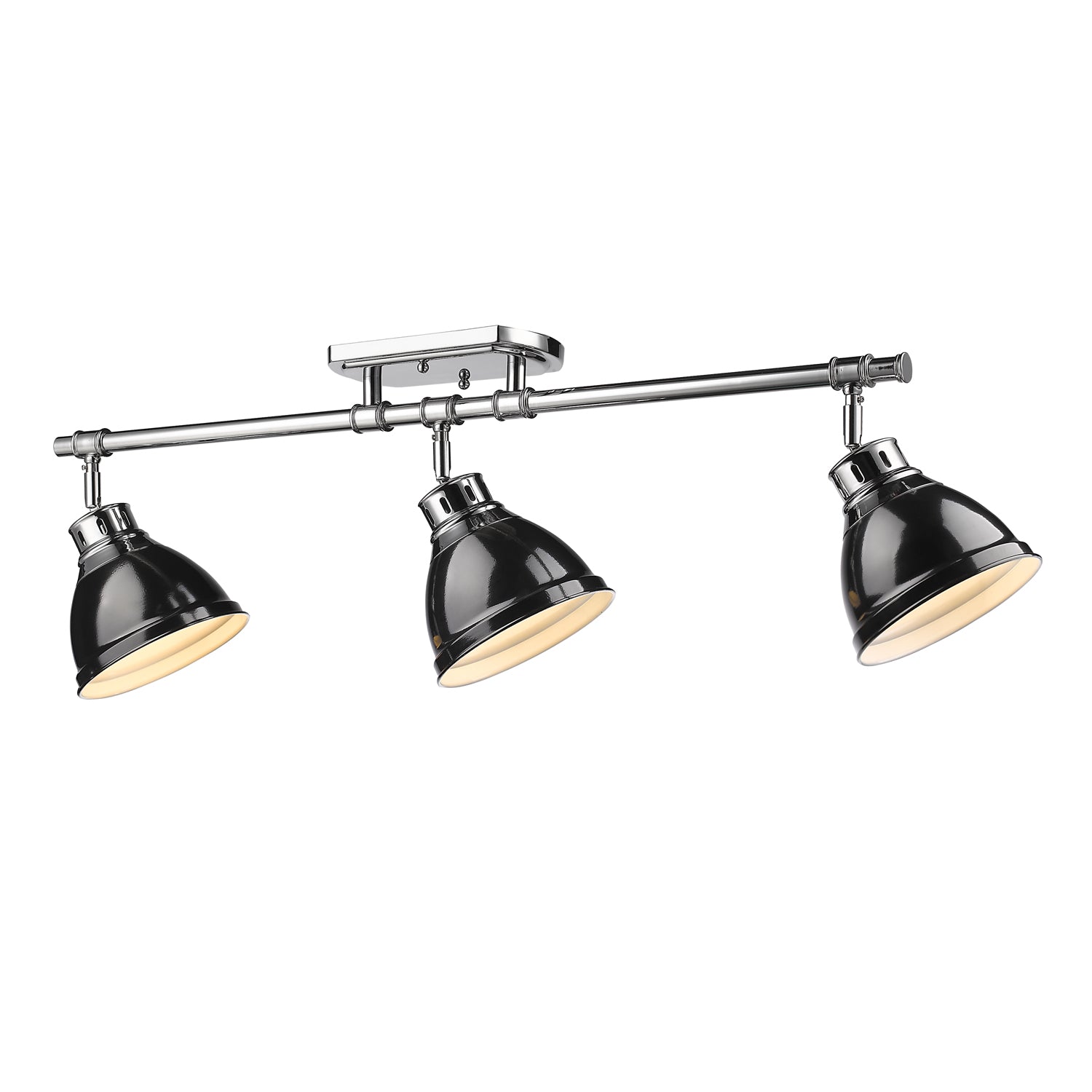 Duncan 3-light Semi-Flush Mount in Chrome and Black shade - Image 2