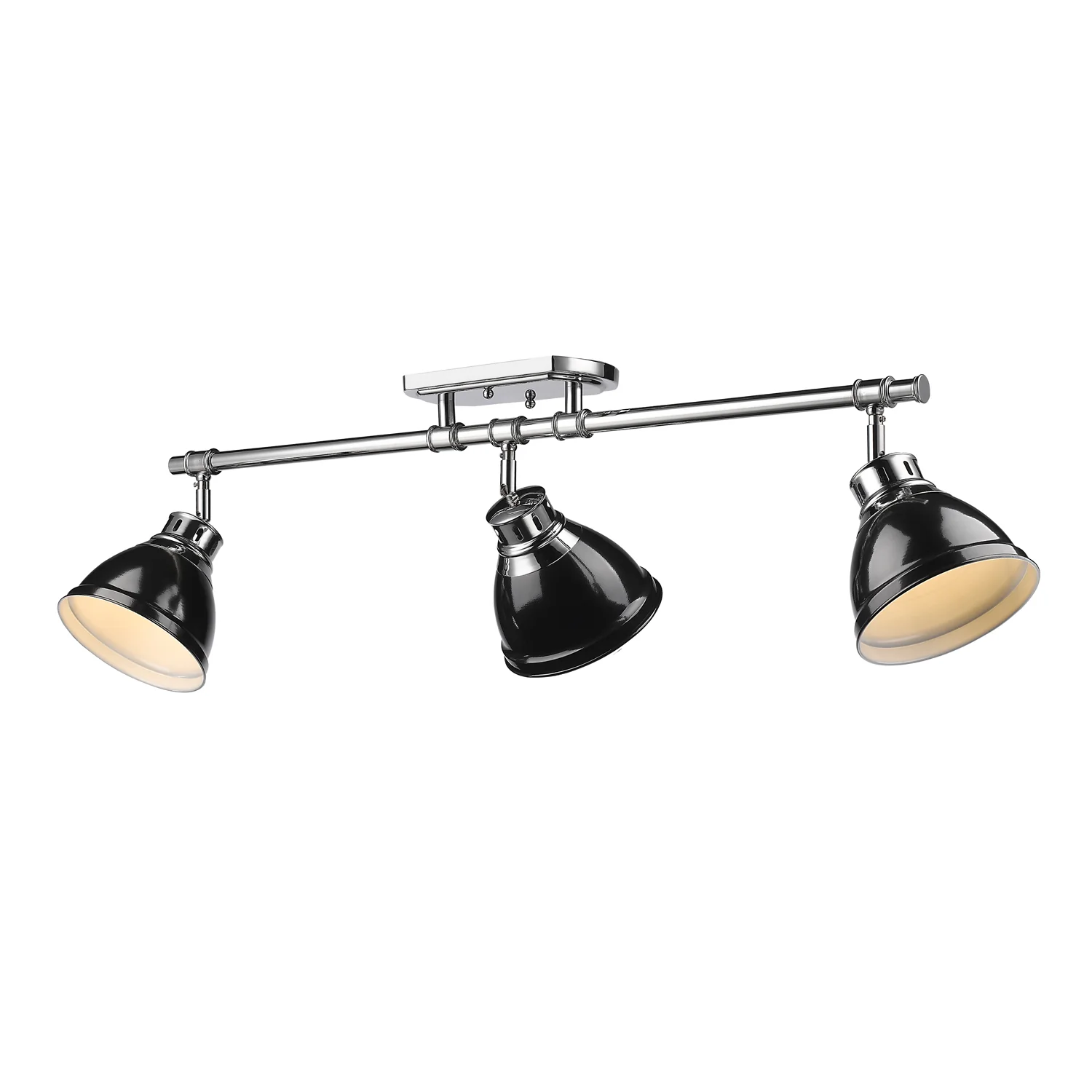Duncan 3-light Semi-Flush Mount in Chrome and Black shade - Image 3