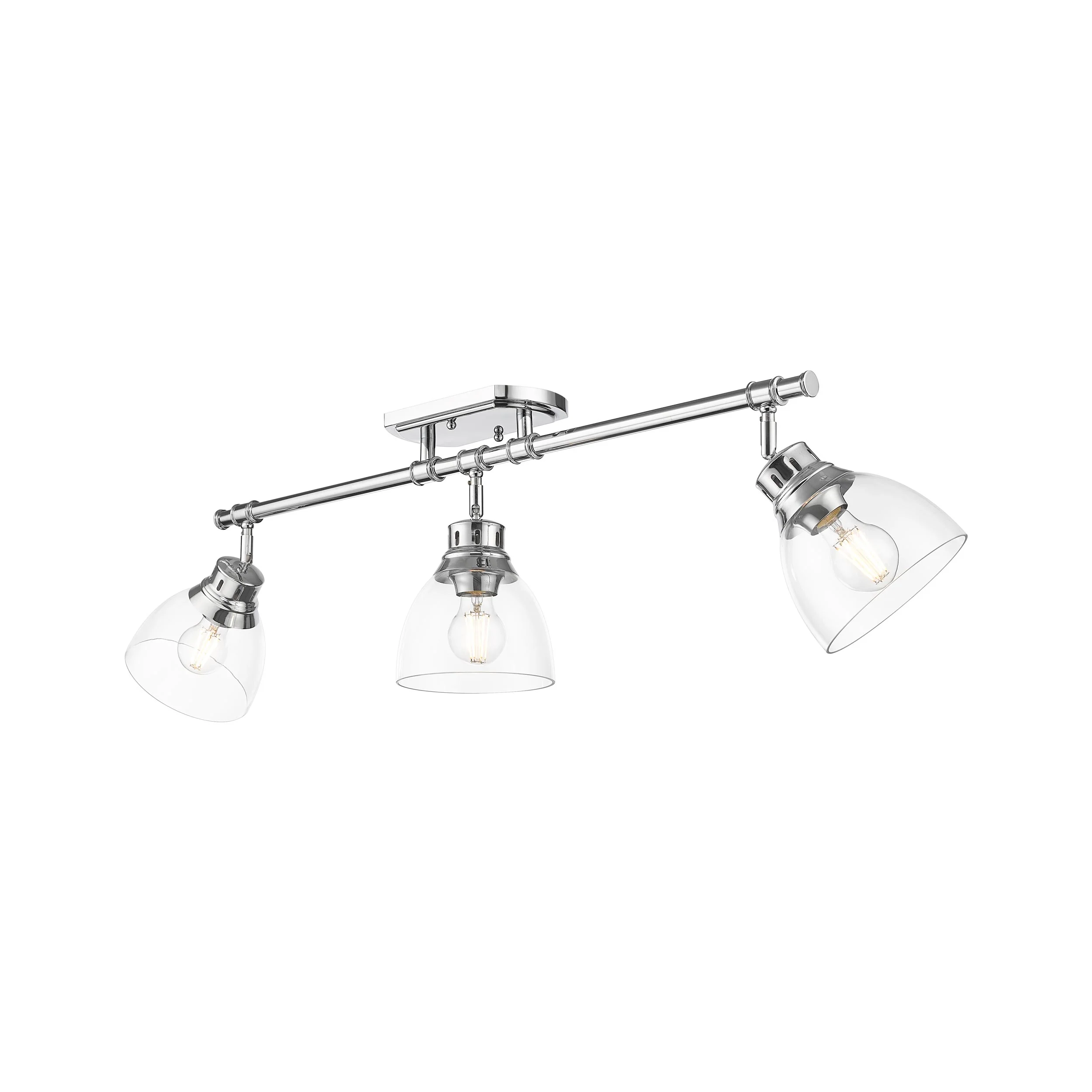 Duncan 3-light Semi-Flush Mount in Chrome and Clear Glass