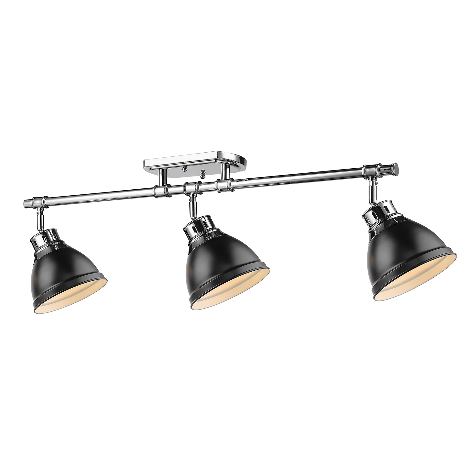 Duncan 3-light Semi-Flush Mount in Chrome and Matte Black shade - Image 3