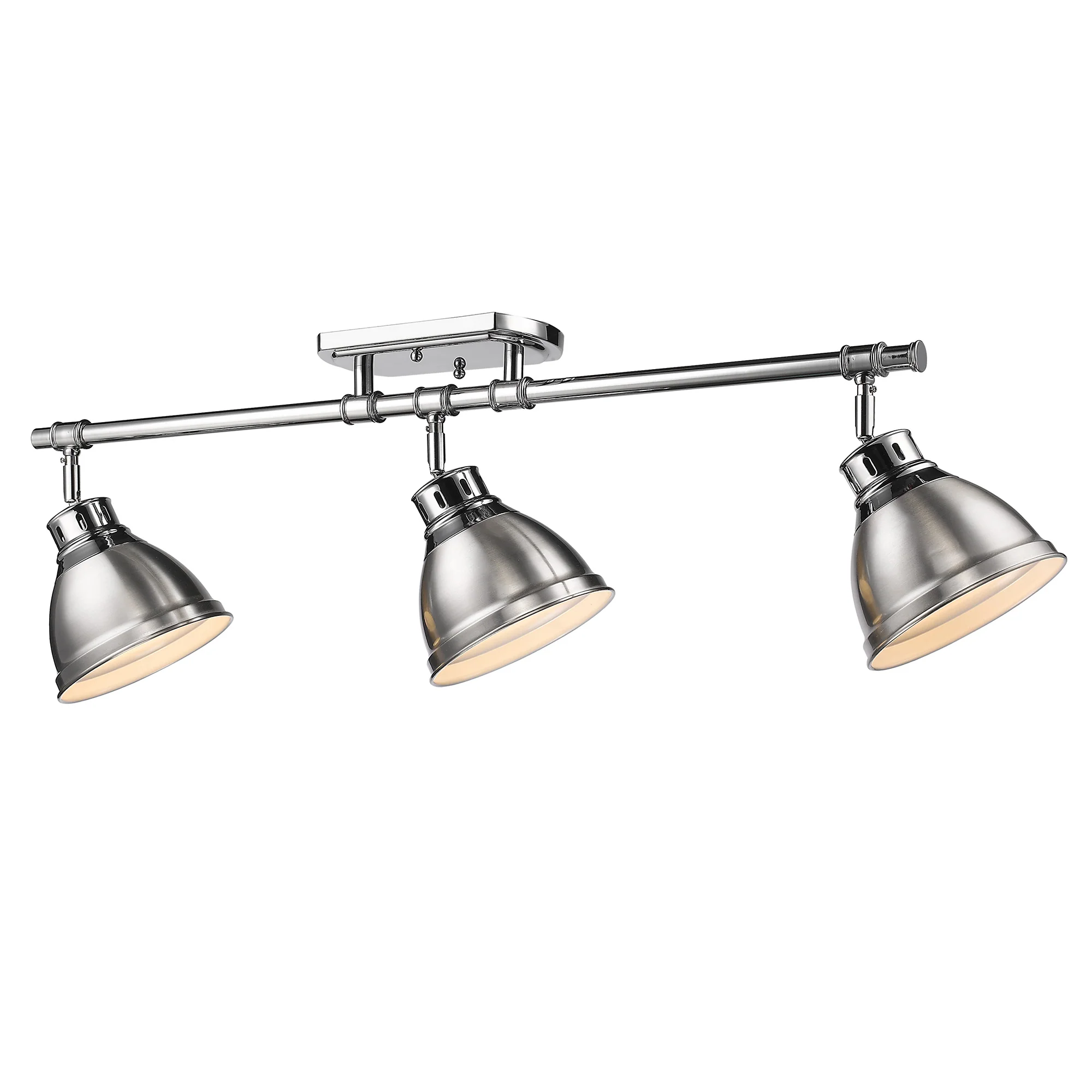 Duncan 3-light Semi-Flush Mount in Chrome and Pewter shade - Image 2