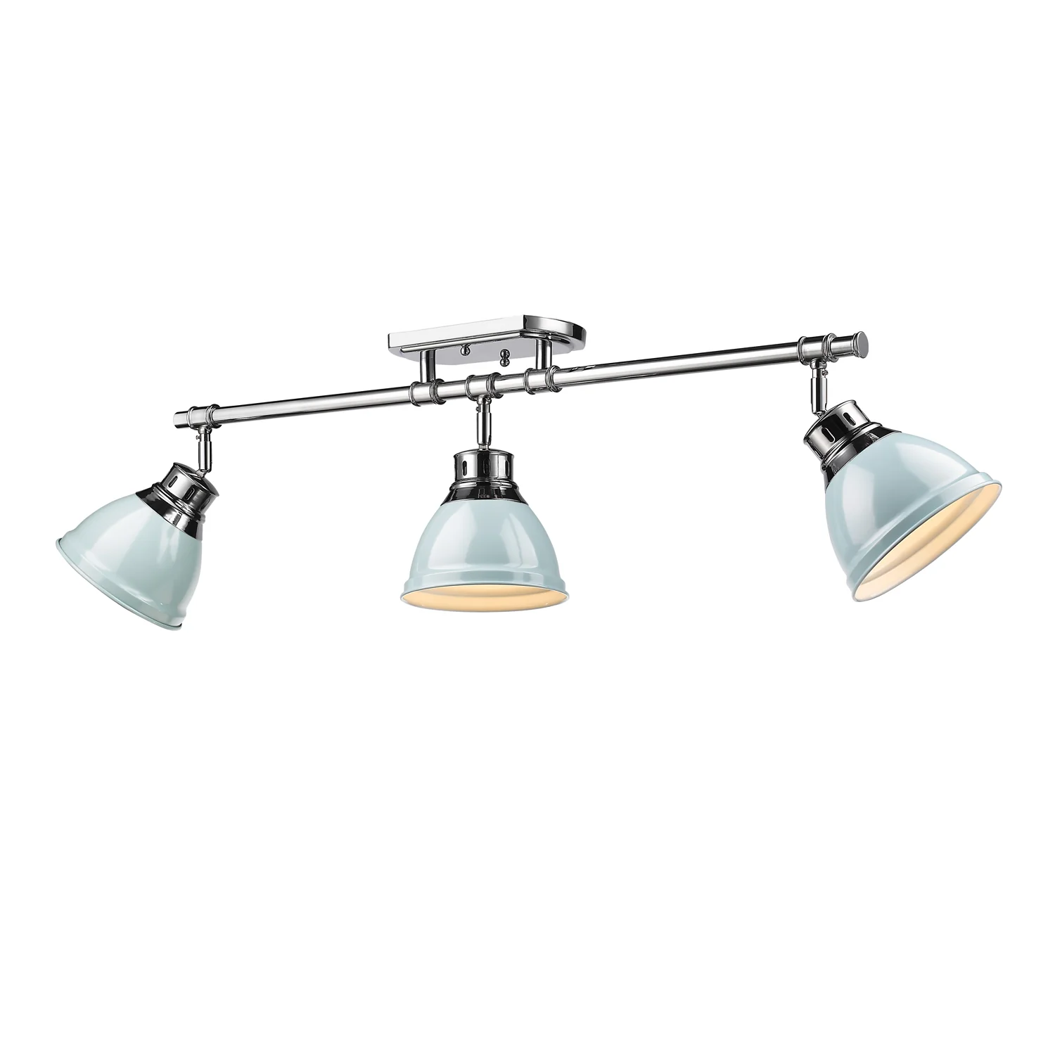 Duncan 3-light Semi-Flush Mount in Chrome and Seafoam shade