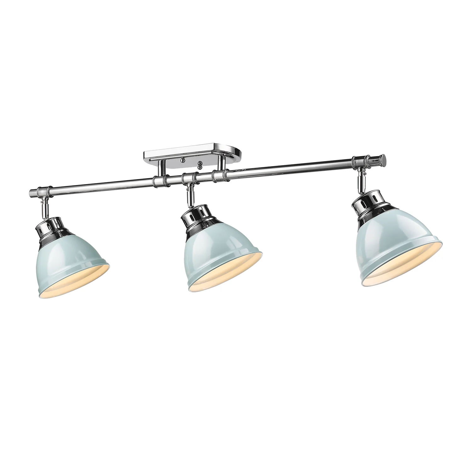 Duncan 3-light Semi-Flush Mount in Chrome and Seafoam shade - Image 2