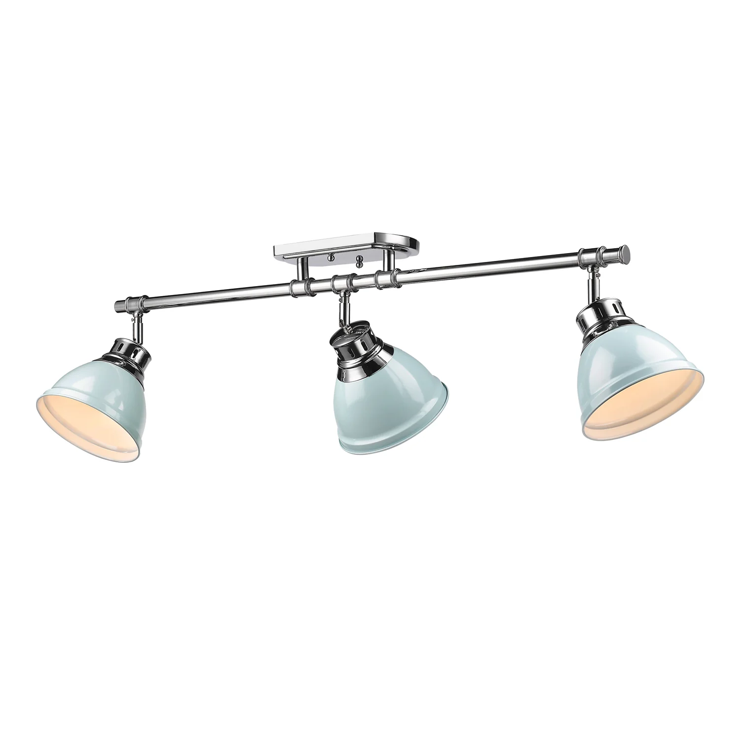 Duncan 3-light Semi-Flush Mount in Chrome and Seafoam shade - Image 3