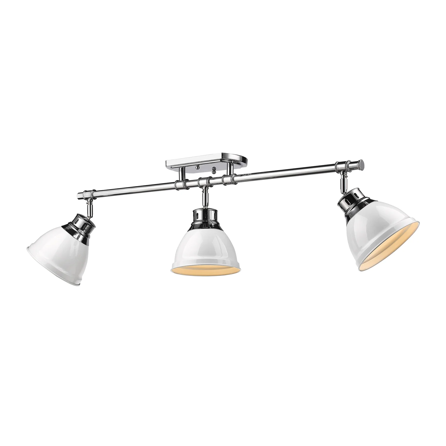 Duncan 3-light Semi-Flush Mount in Chrome and White shade