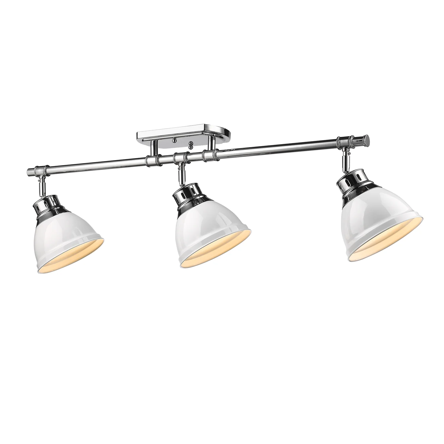 Duncan 3-light Semi-Flush Mount in Chrome and White shade - Image 2