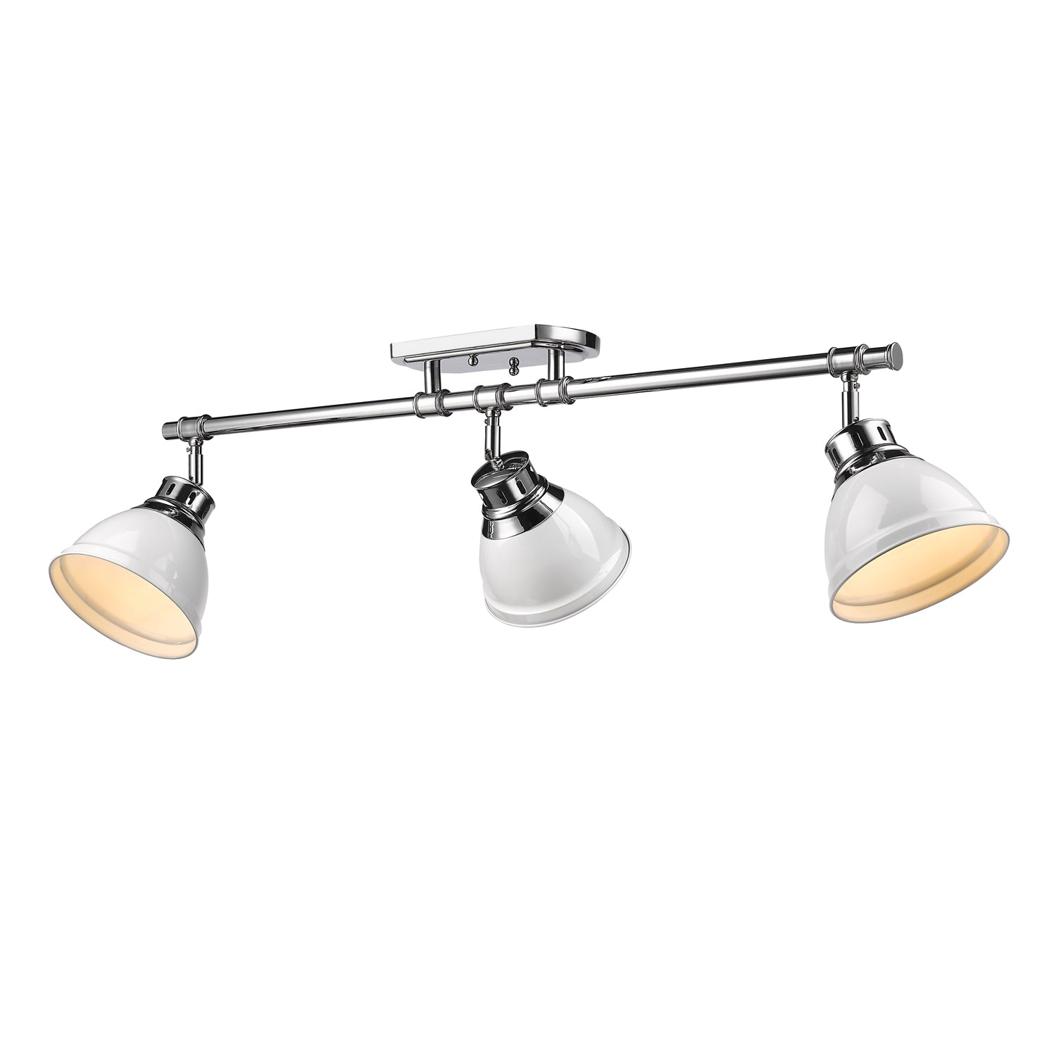 Duncan 3-light Semi-Flush Mount in Chrome and White shade - Image 3