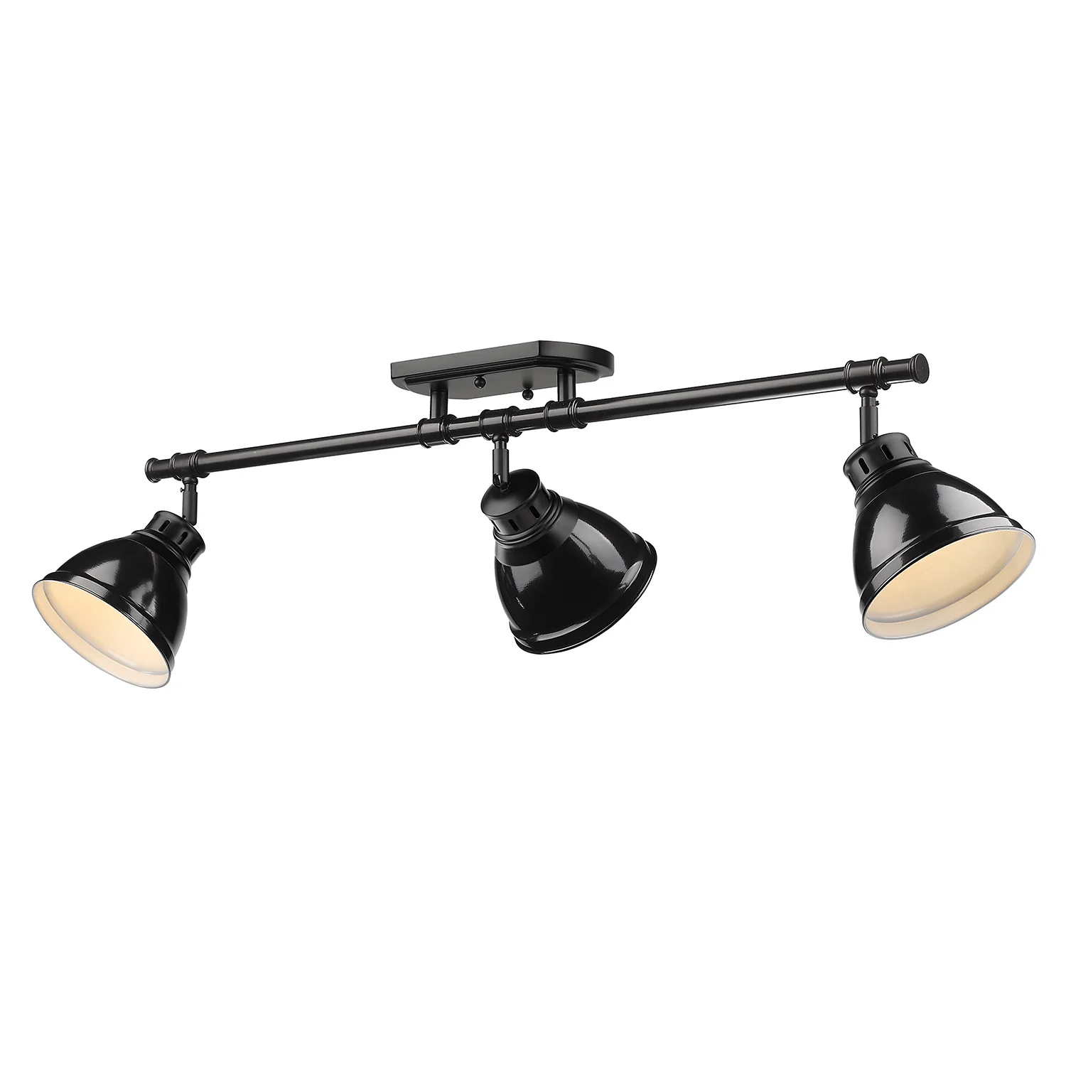 Duncan 3-light Semi-Flush Mount in Matte Black and Black shade - Image 3
