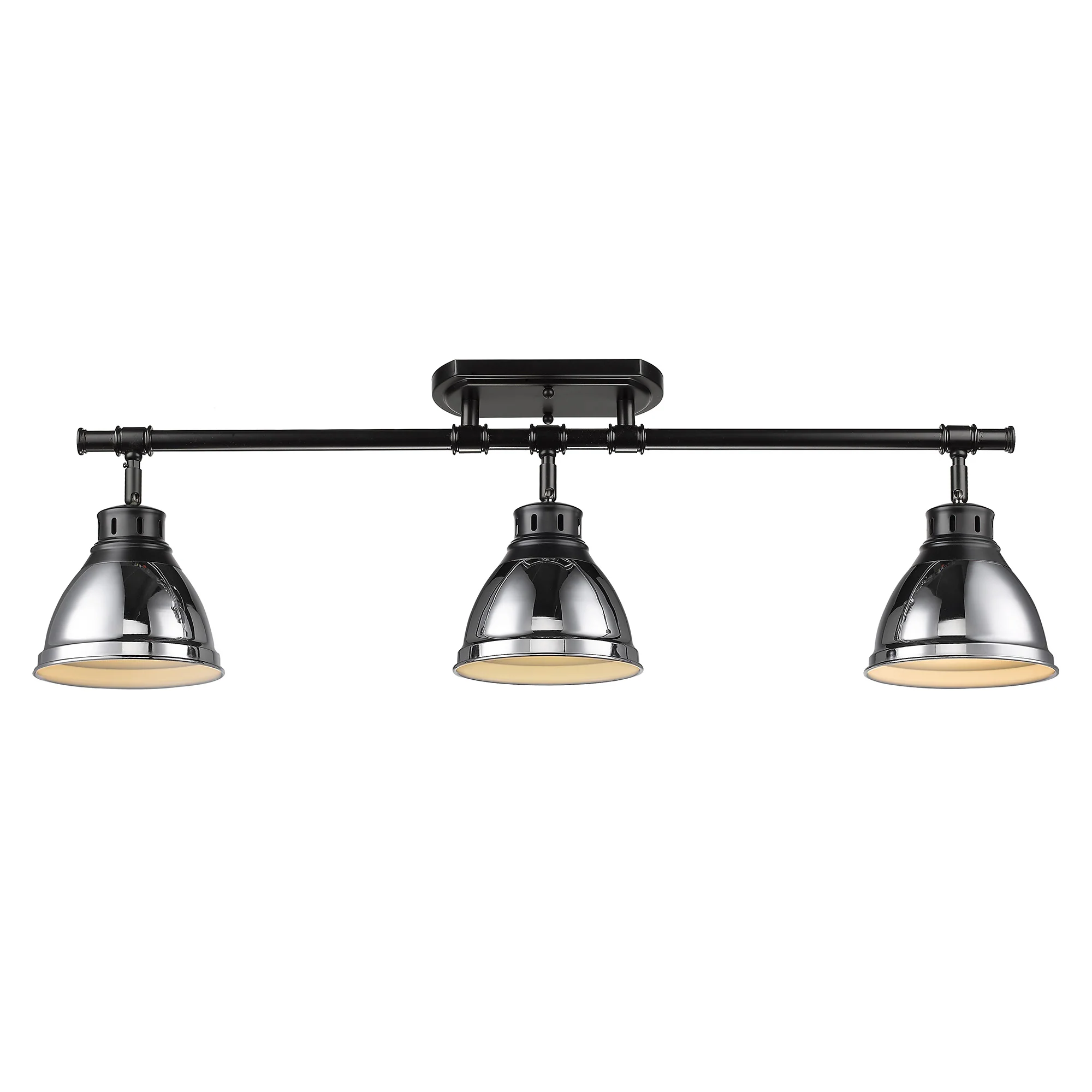 Duncan 3-light Semi-Flush Mount in Matte Black and Chrome shade - Image 3