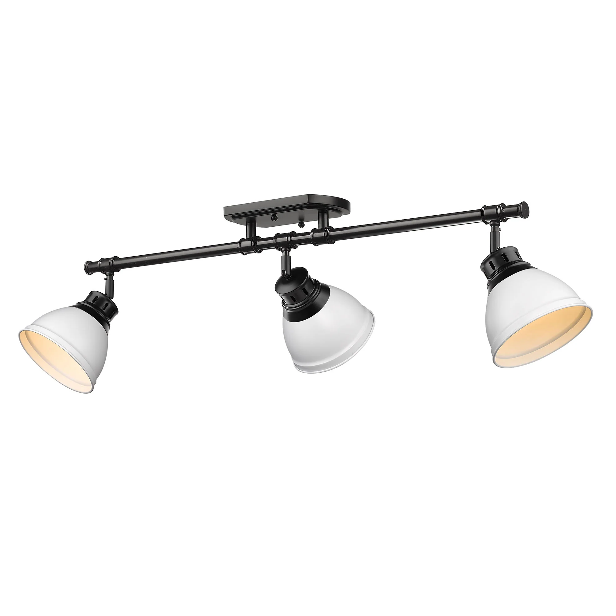 Duncan 3-light Semi-Flush Mount in Matte Black and Matte White shade