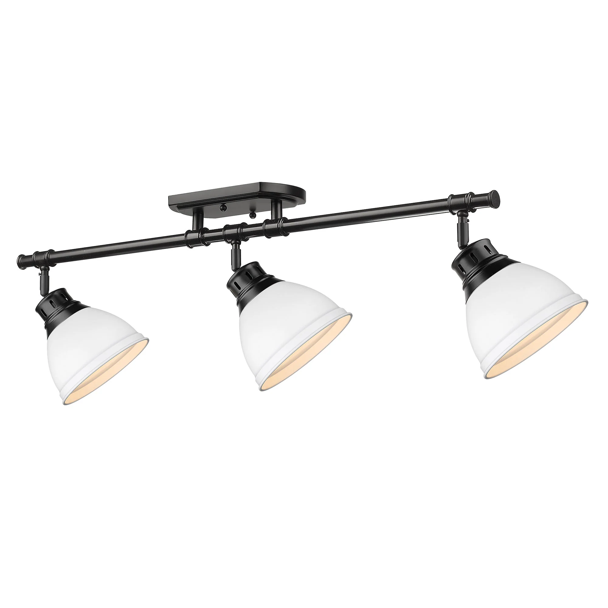 Duncan 3-light Semi-Flush Mount in Matte Black and Matte White shade - Image 2