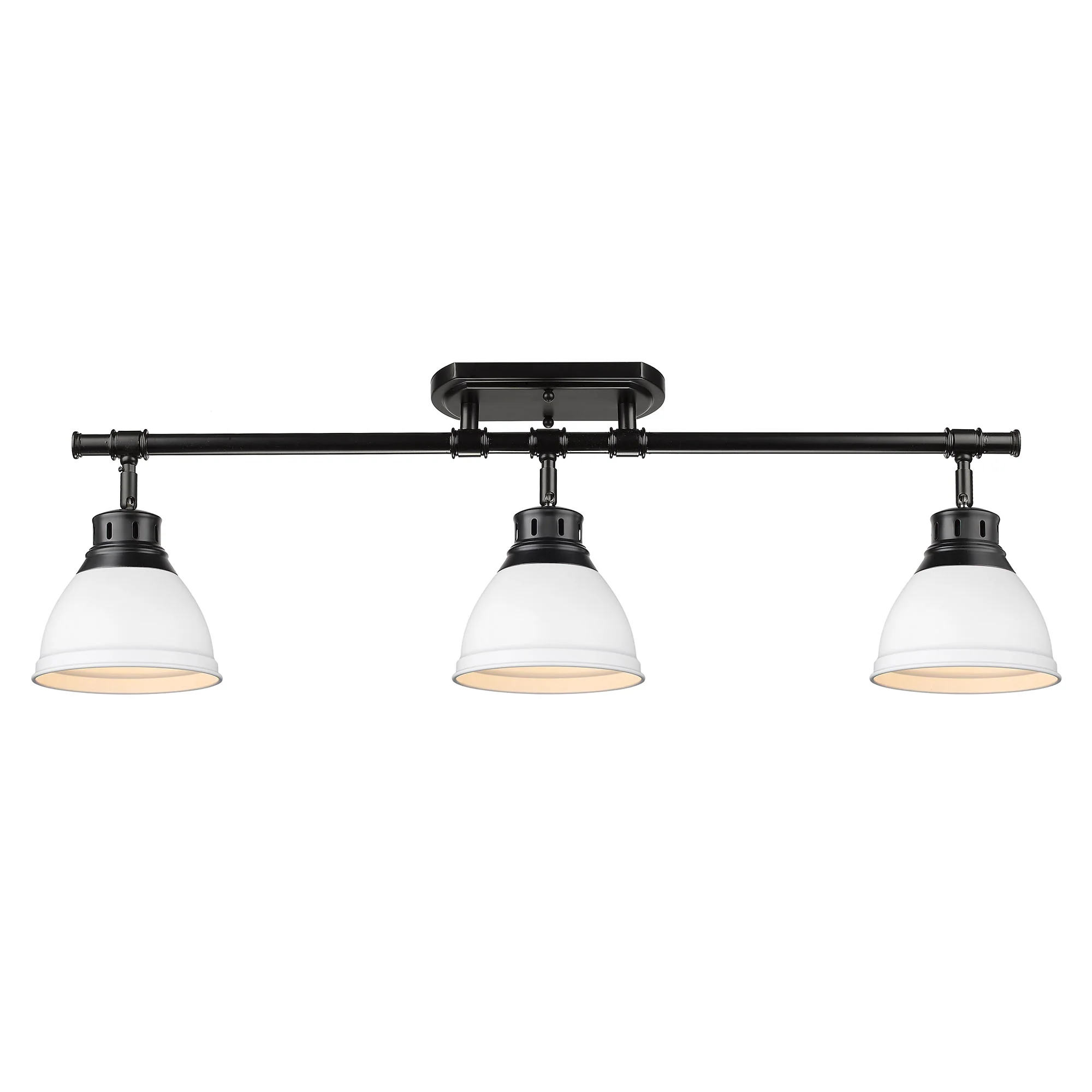 Duncan 3-light Semi-Flush Mount in Matte Black and Matte White shade - Image 3