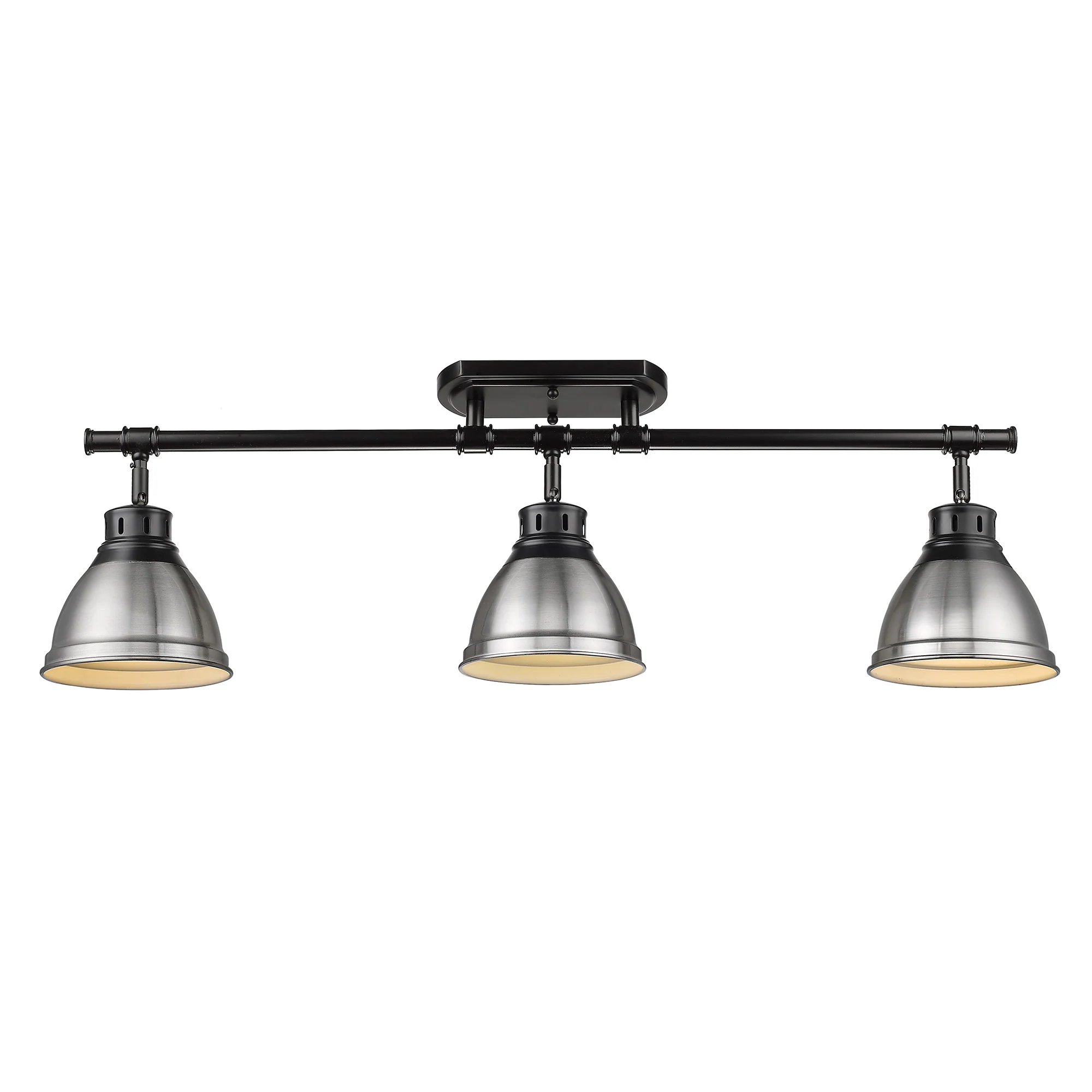 Duncan 3-light Semi-Flush Mount in Matte Black and Pewter shade - Image 3
