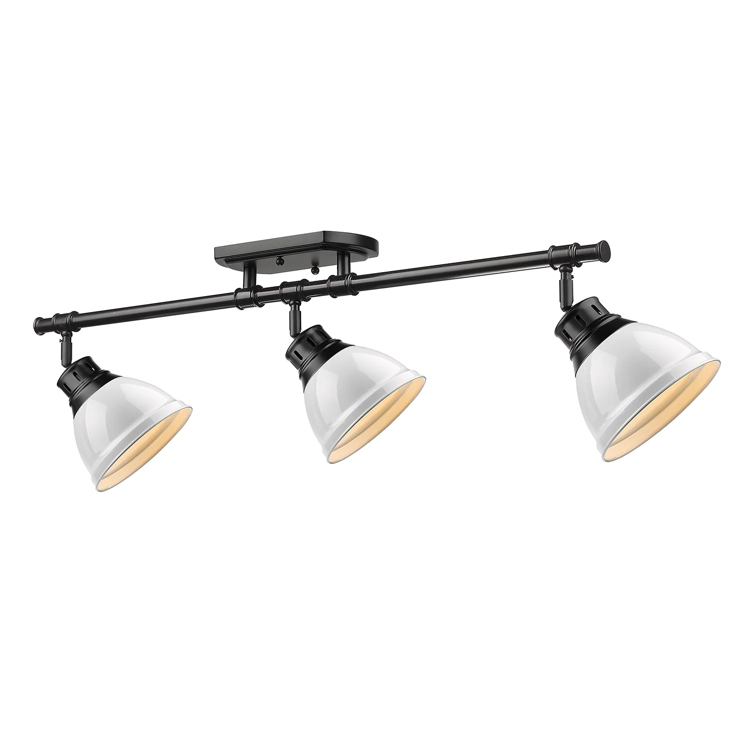 Duncan 3-light Semi-Flush Mount in Matte Black and White shade - Image 2