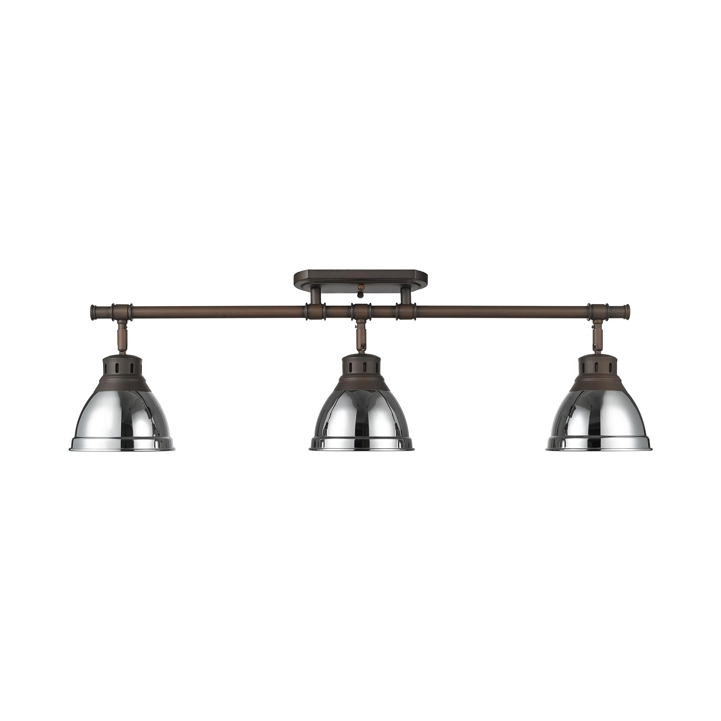 Duncan 3-light Semi-Flush Mount in Rubbed Bronze and Chrome shade - Image 2
