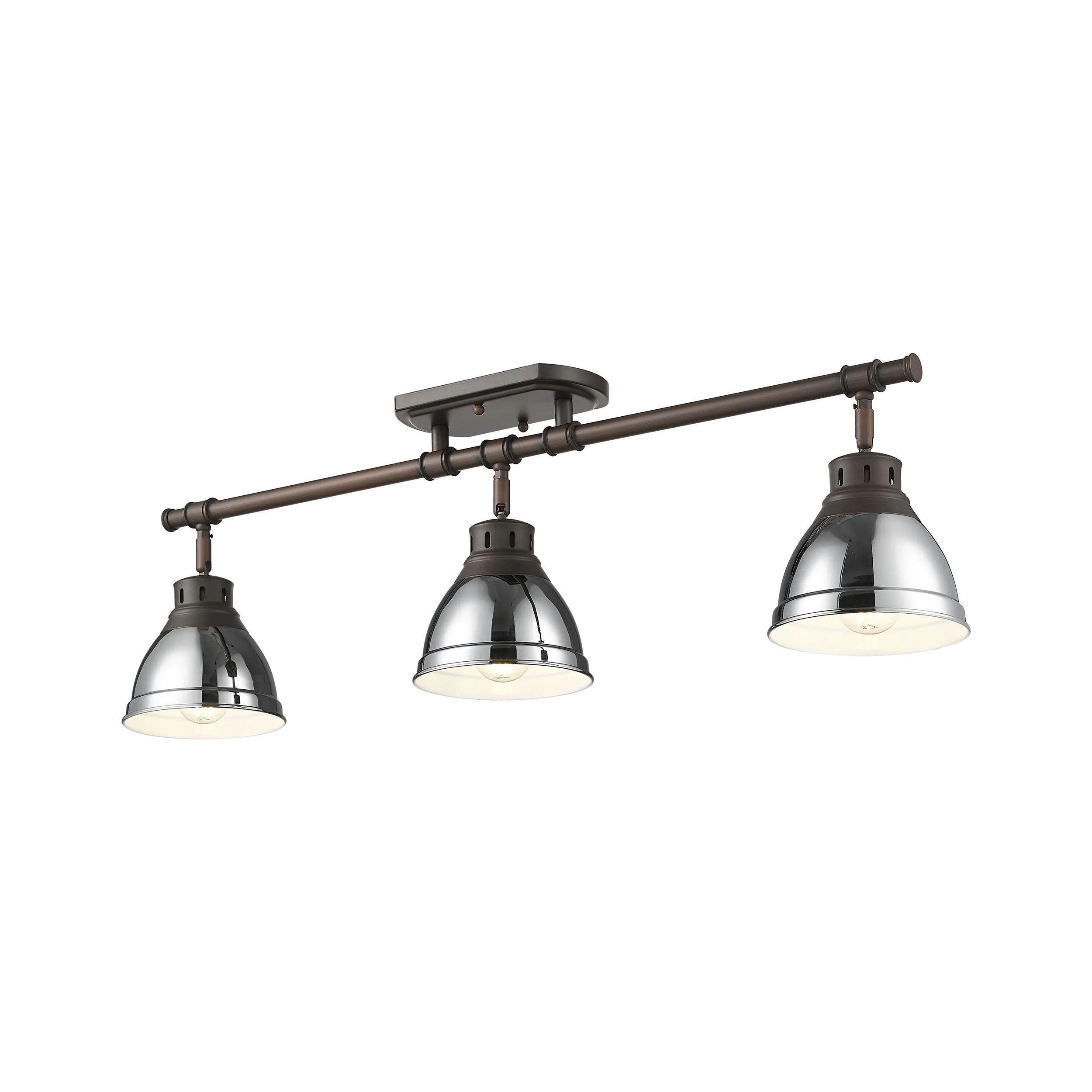 Duncan 3-light Semi-Flush Mount in Rubbed Bronze and Chrome shade - Image 3