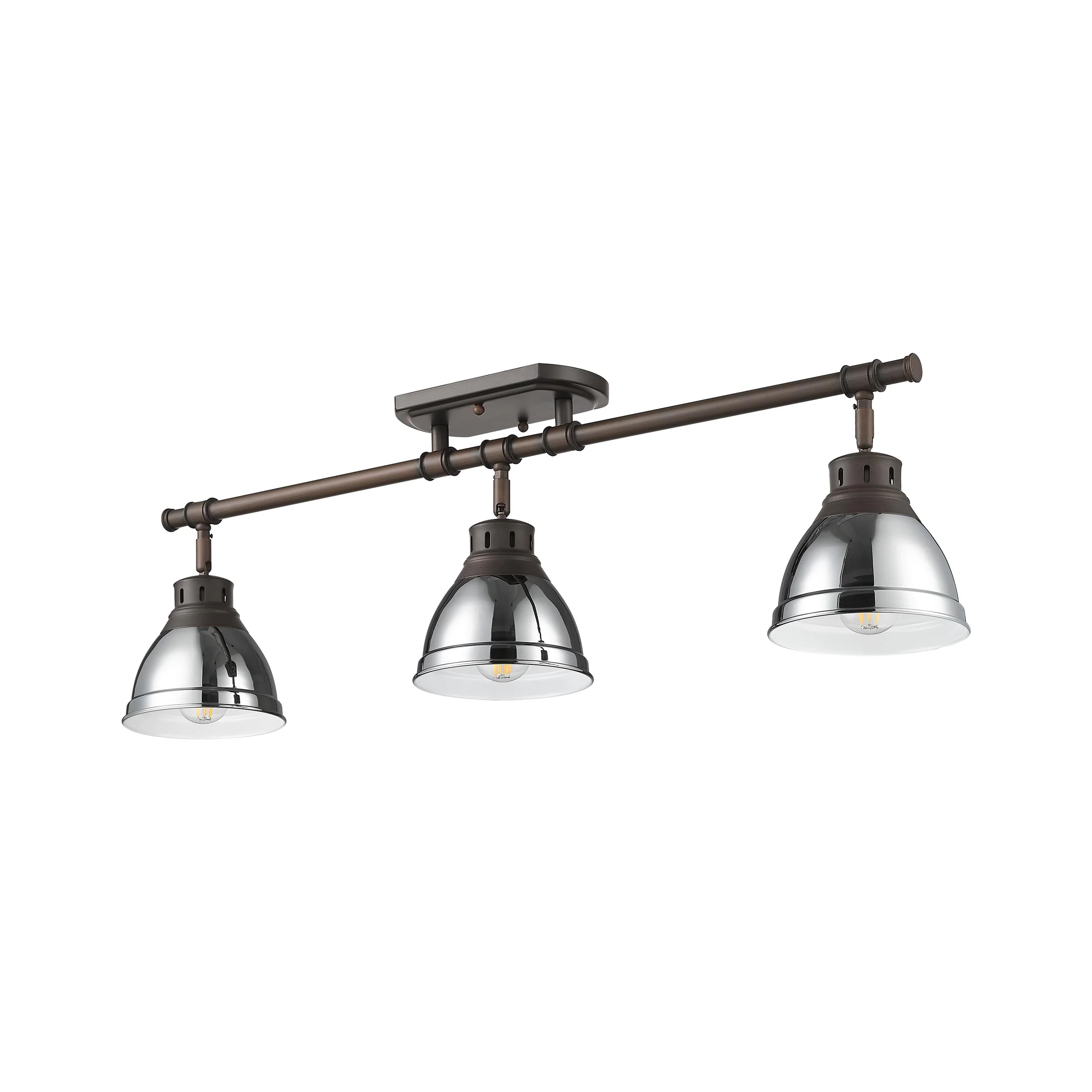 Duncan 3-light Semi-Flush Mount in Rubbed Bronze and Chrome shade - Image 4