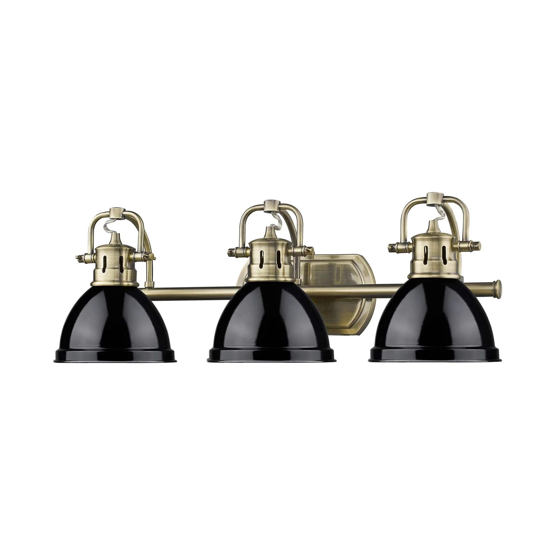 Duncan 3-light Vanity in Aged Brass and Black shade - Image 2