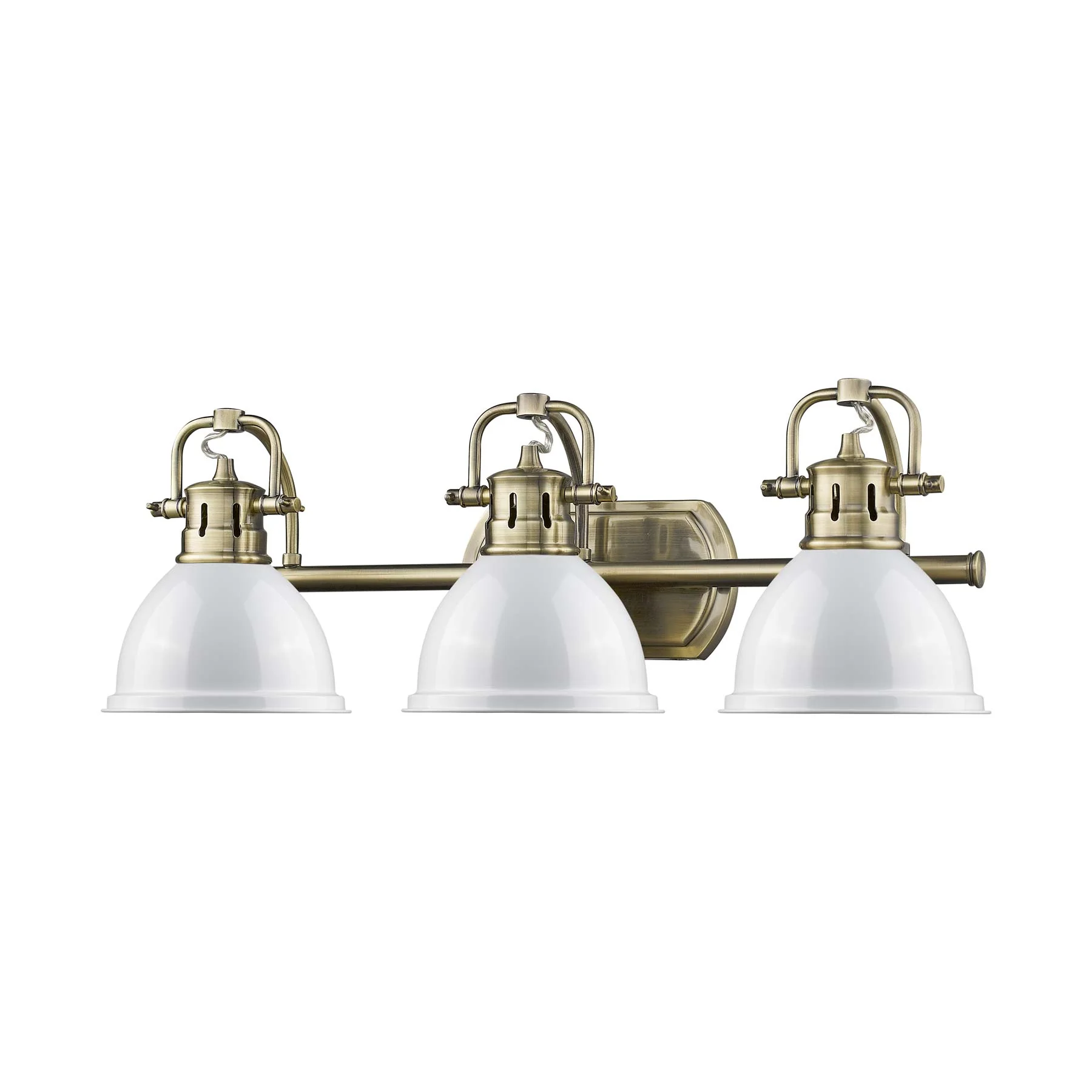 Duncan 3-light Vanity in Aged Brass and White shade - Image 2