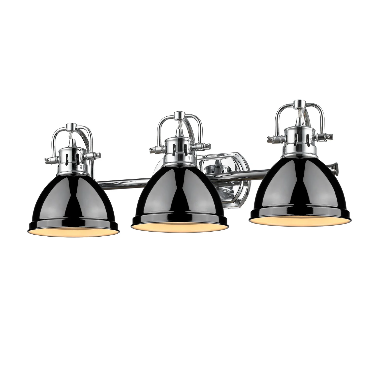 Duncan 3-light Vanity in Chrome and Black shade