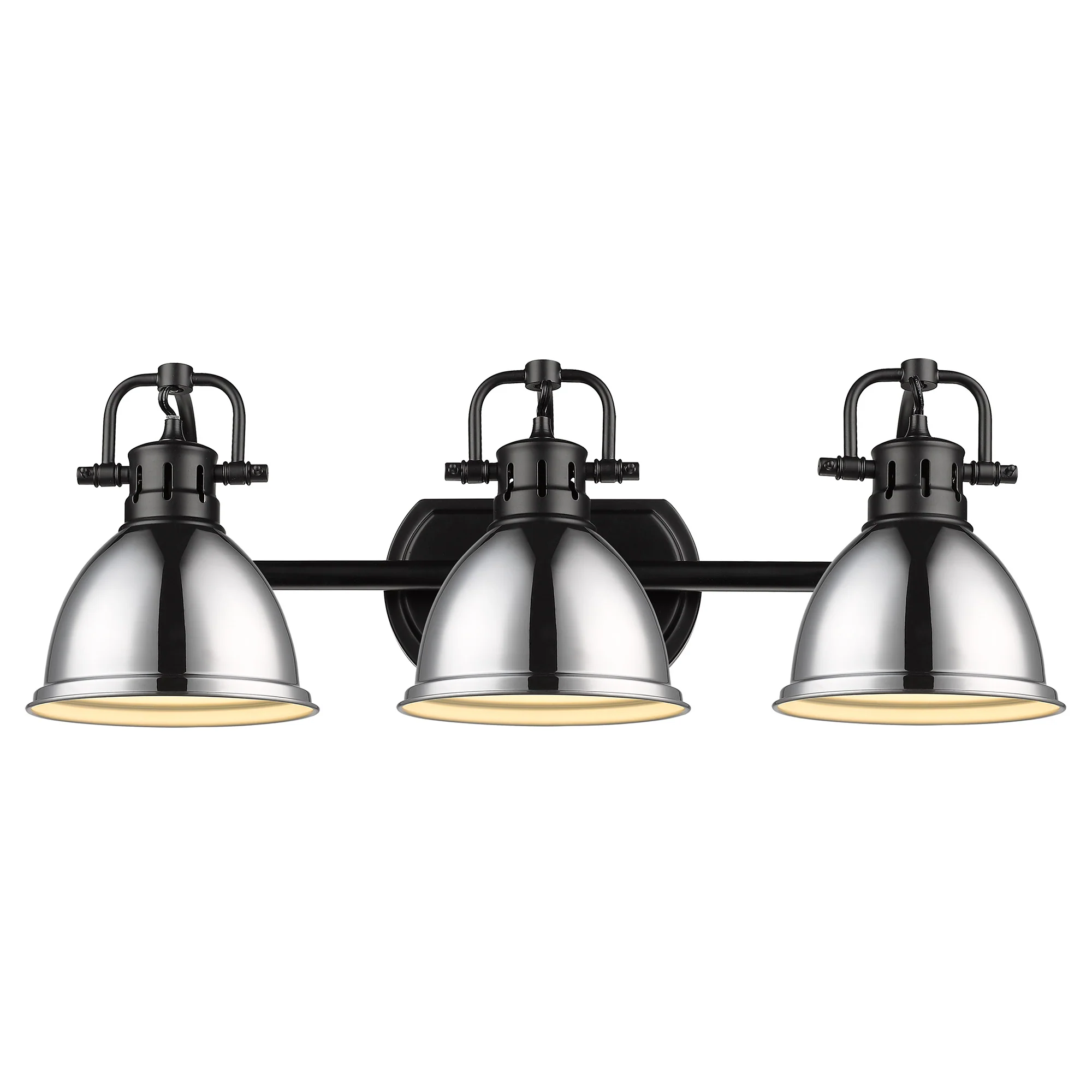 Duncan 3-light Vanity in Matte Black and Chrome shade - Image 2