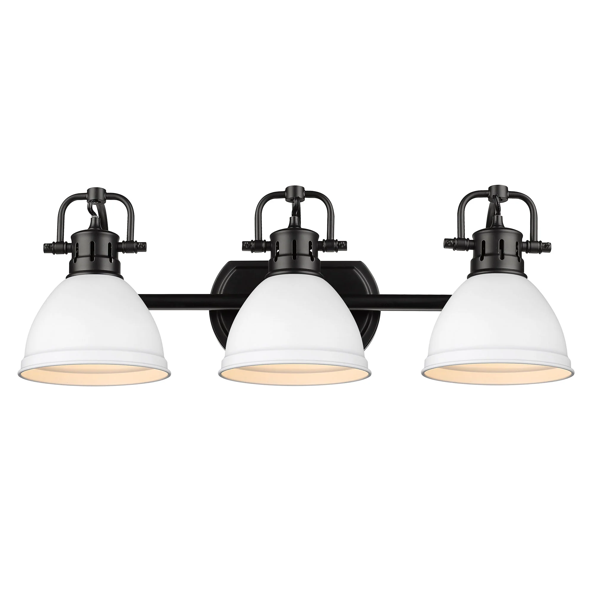Duncan 3-light Vanity in Matte Black and Matte White shade - Image 2