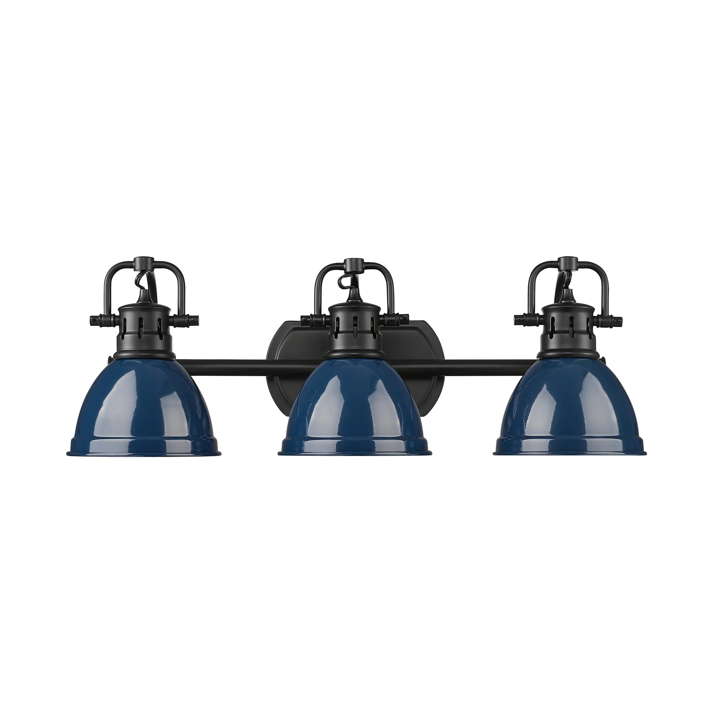 Duncan 3-light Vanity in Matte Black and Navy Blue shade - Image 5