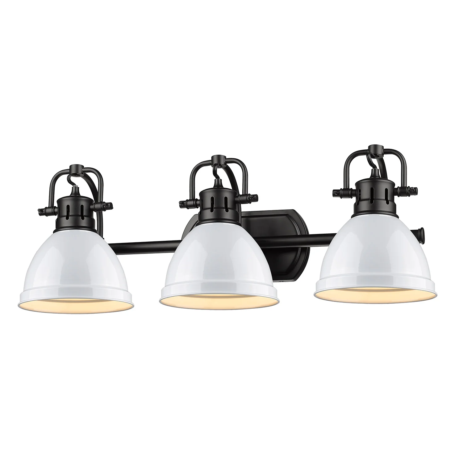 Duncan 3-light Vanity in Matte Black and White shade