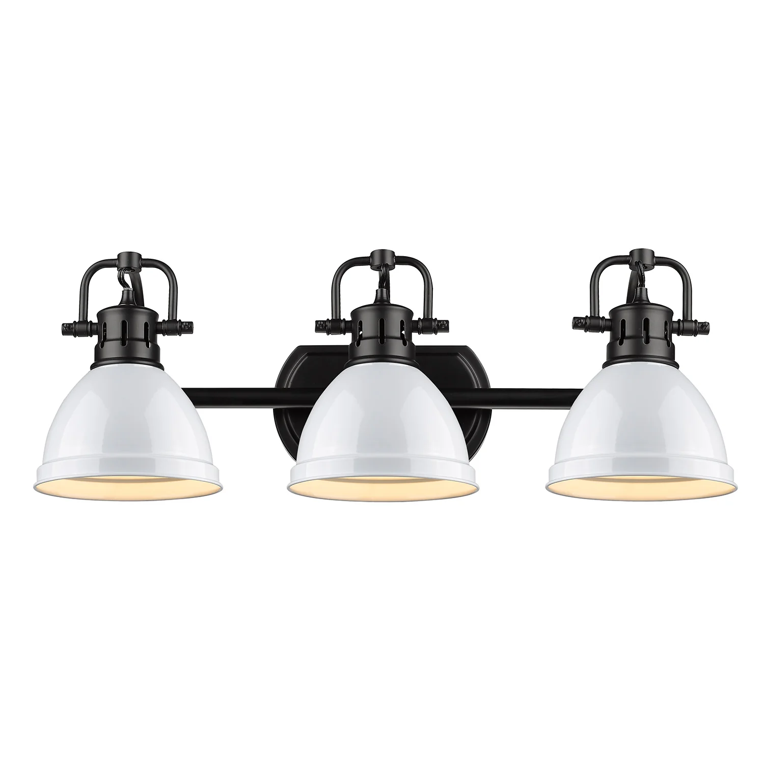 Duncan 3-light Vanity in Matte Black and White shade - Image 2