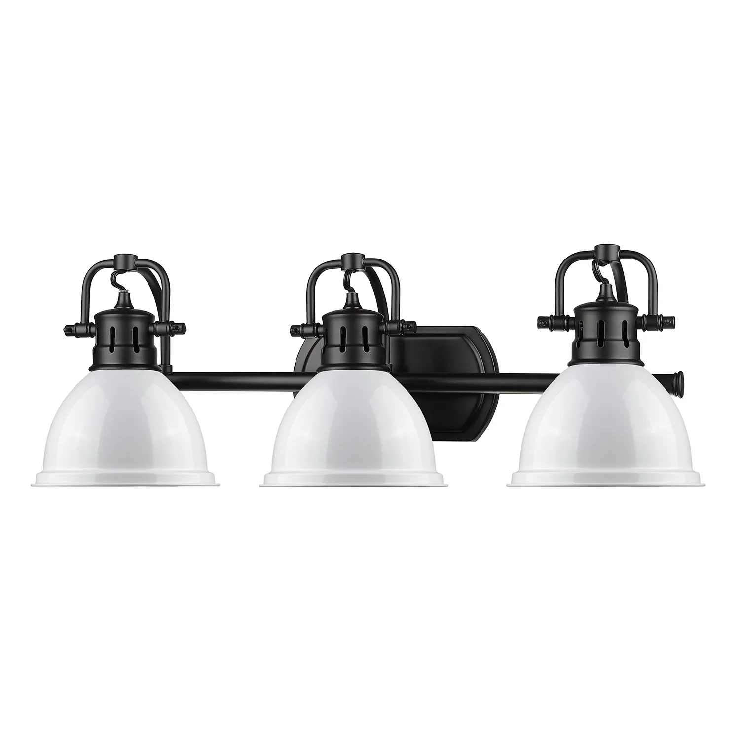 Duncan 3-light Vanity in Matte Black and White shade - Image 3