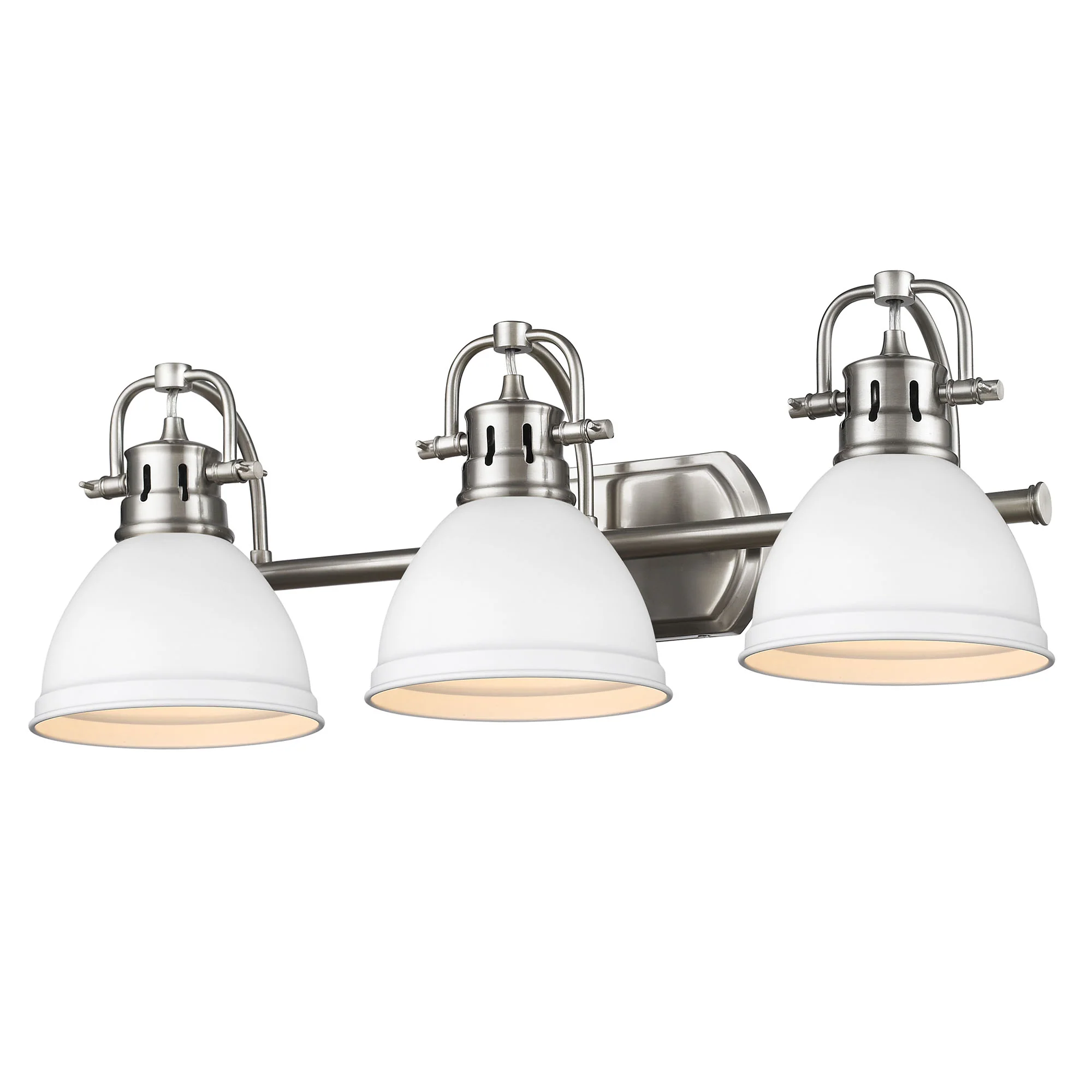 Duncan 3-light Vanity in Pewter and Matte White shade