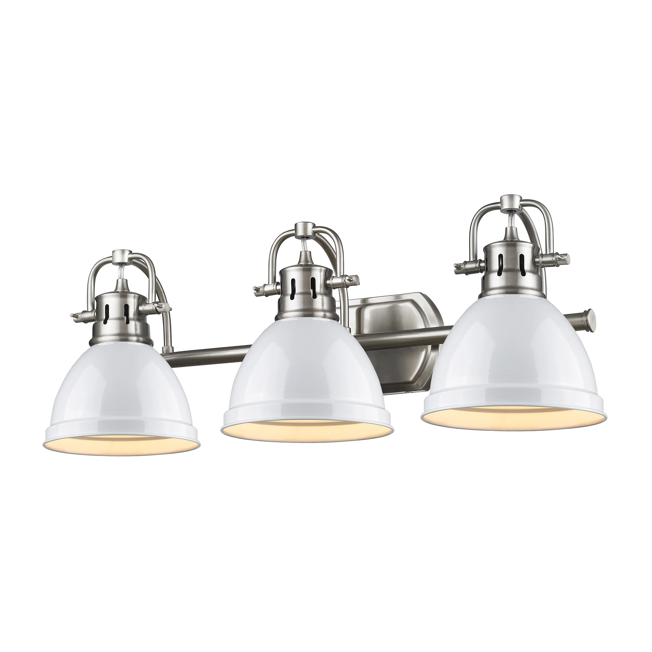 Duncan 3-light Vanity in Pewter and White shade