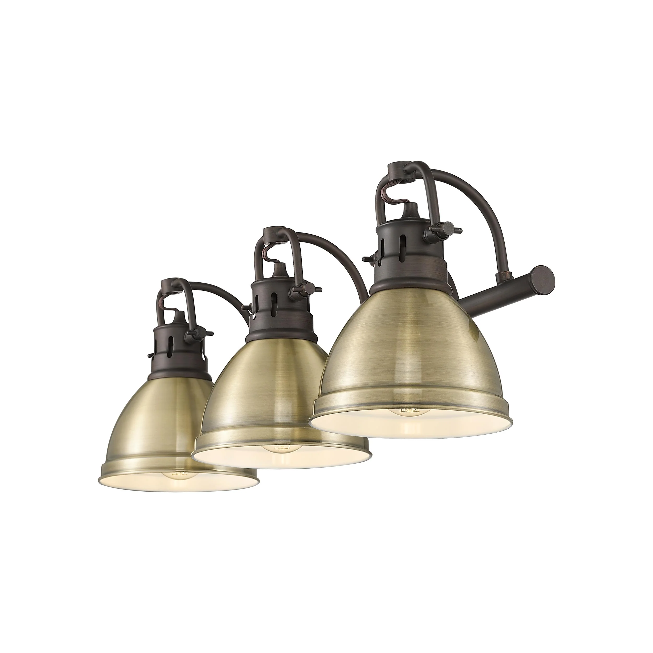 Duncan 3-light Vanity in Rubbed Bronze and Aged Brass shade - Image 2