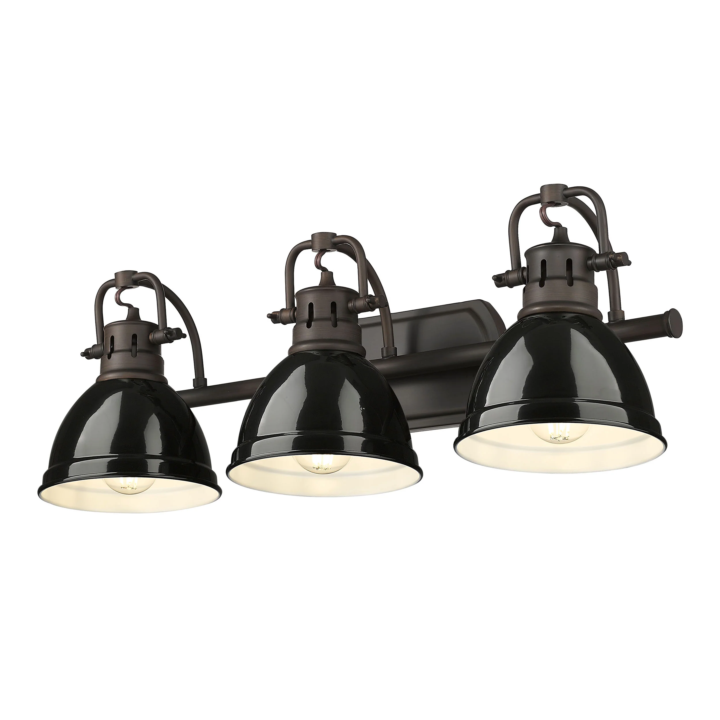 Duncan 3-light Vanity in Rubbed Bronze and Black shade