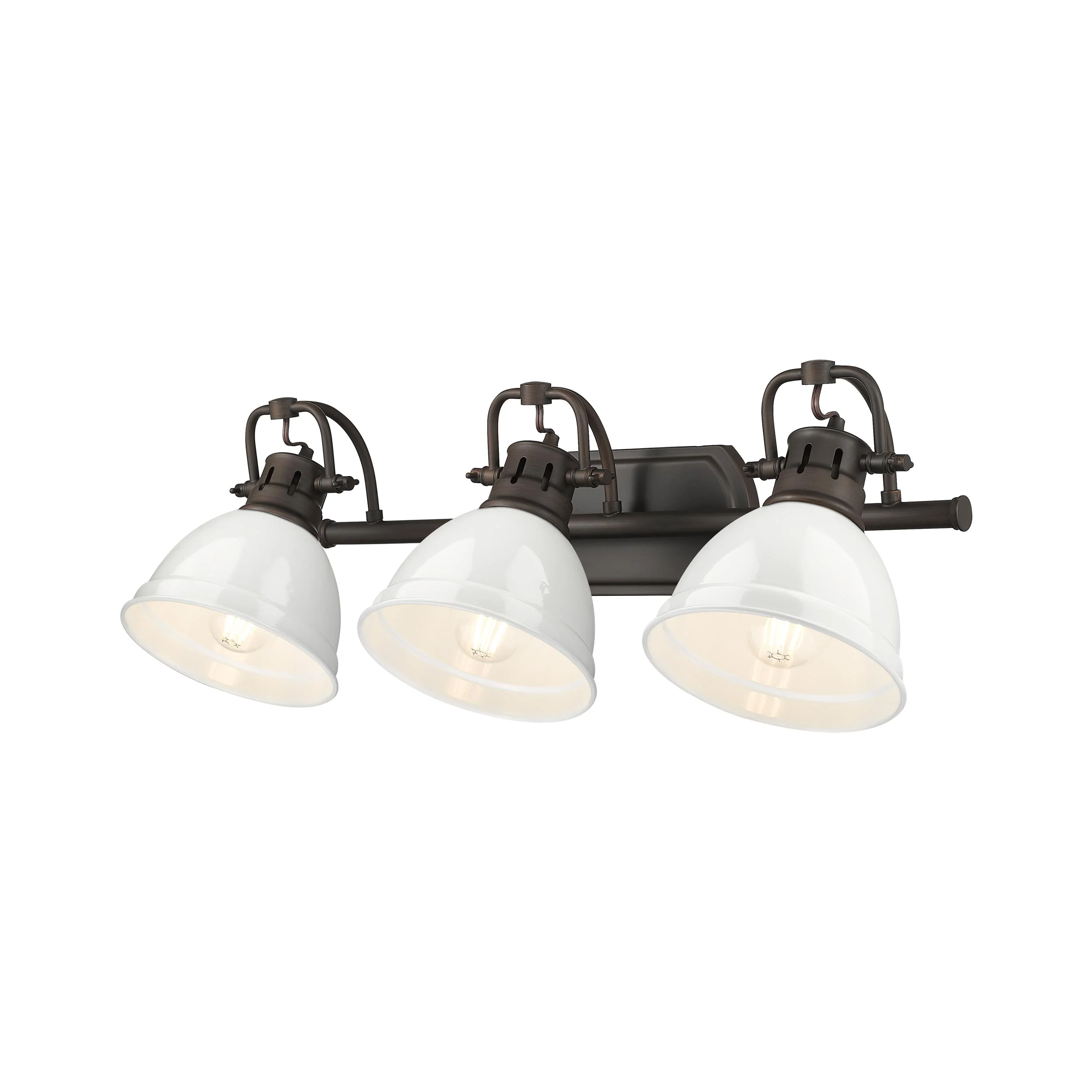 Duncan 3-light Vanity in Rubbed Bronze and White shade - Image 4