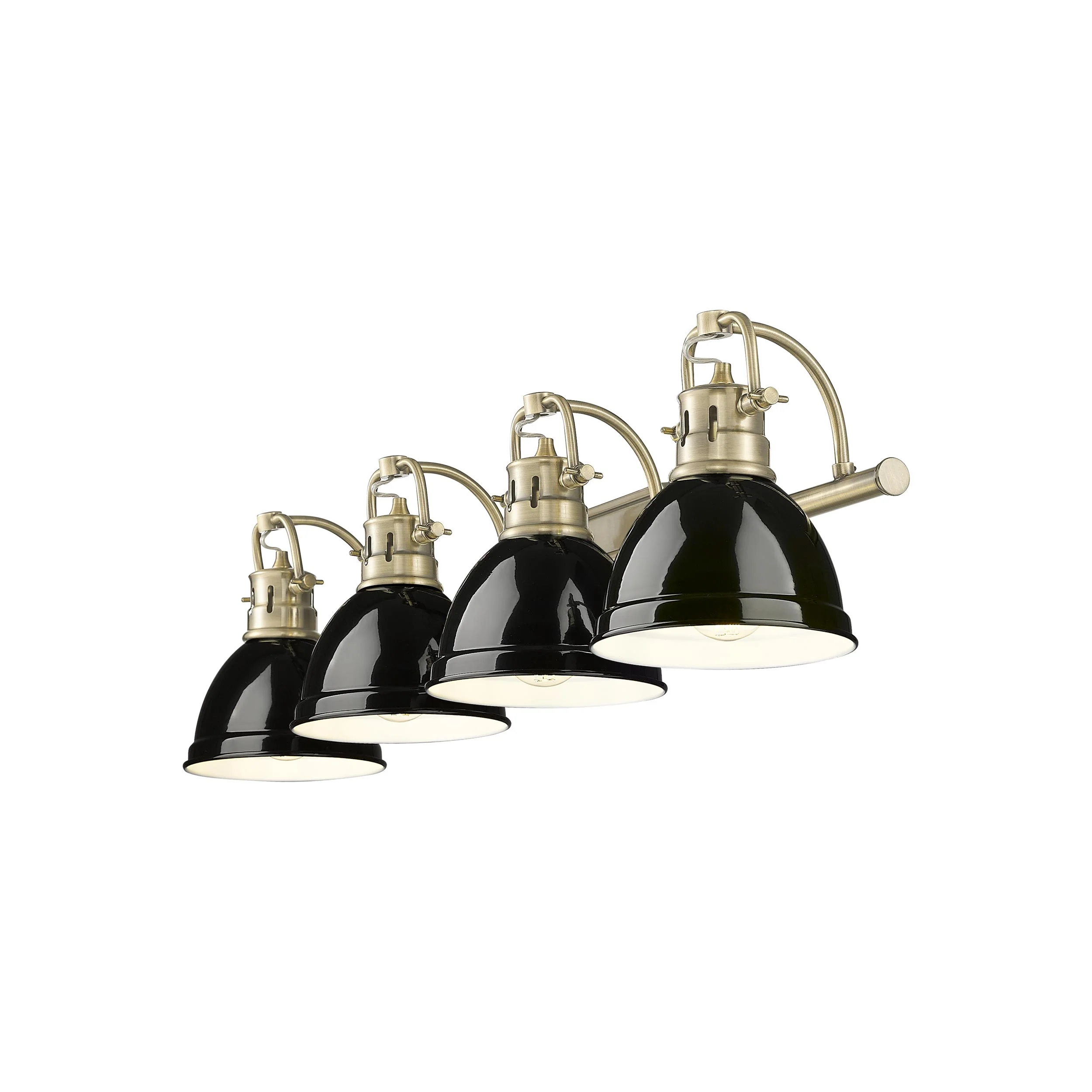 Duncan 4-light Vanity in Aged Brass and Black shade - Image 2
