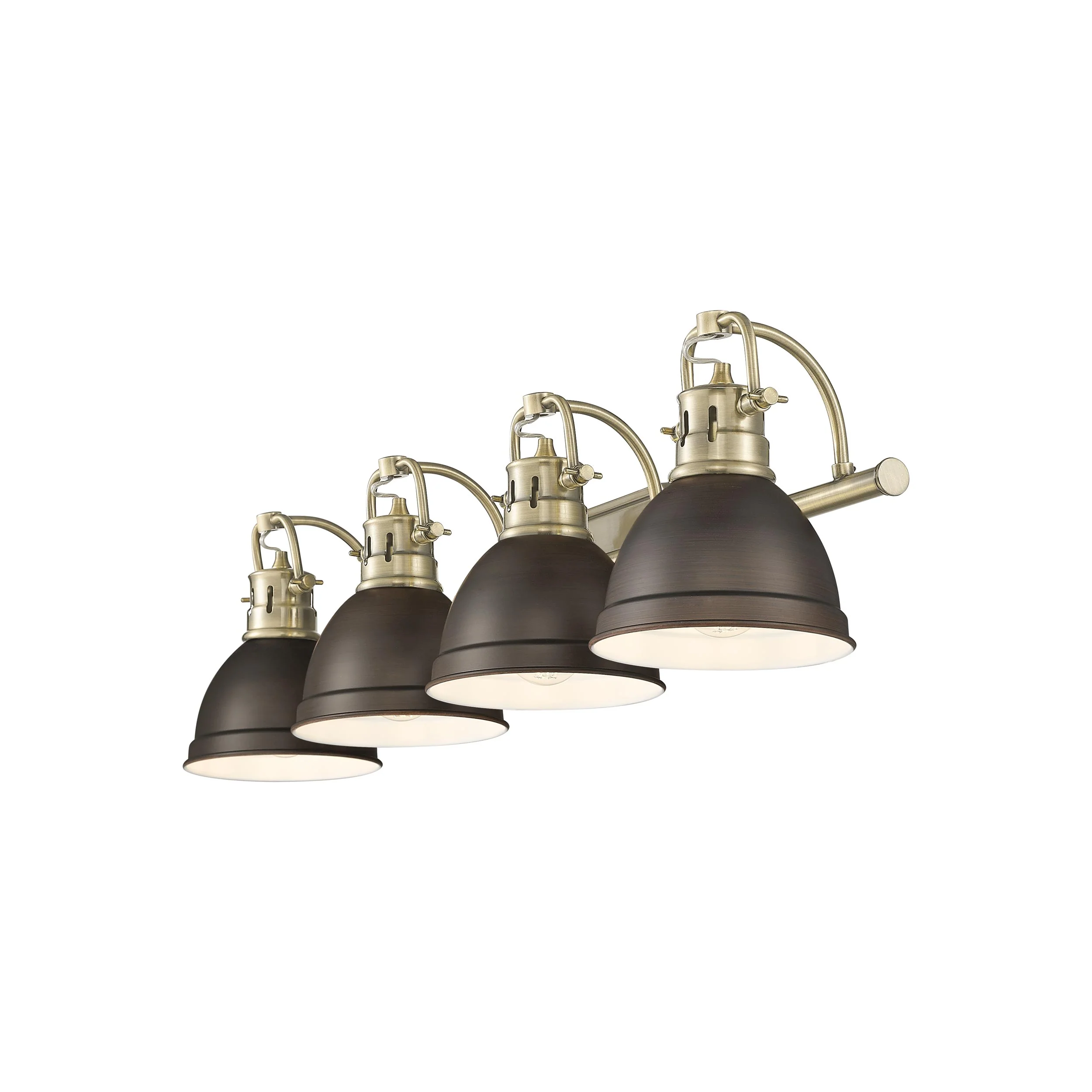 Duncan 4-light Vanity in Aged Brass and Rubbed Bronze shade - Image 2