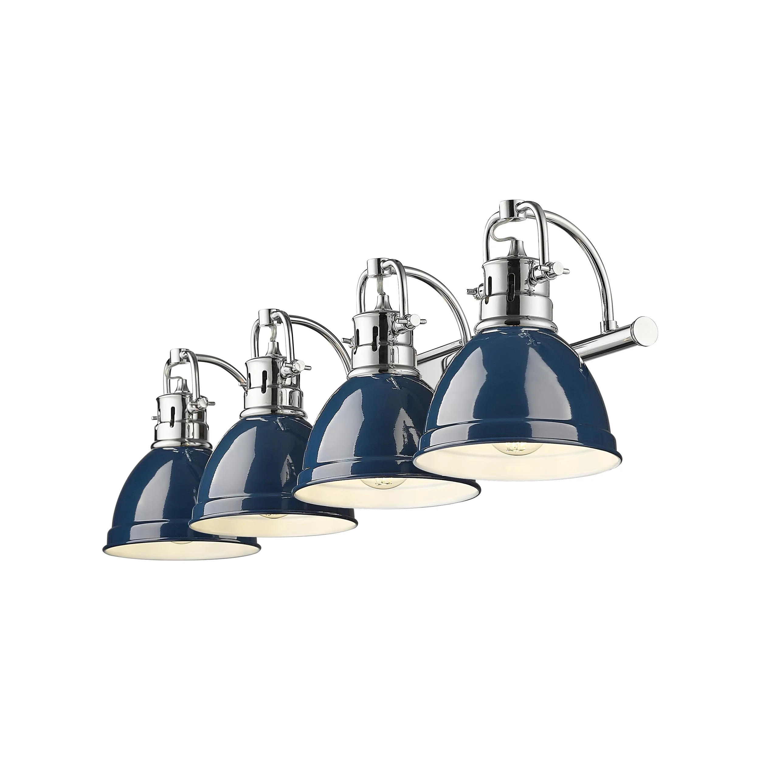 Duncan 4-light Vanity in Chrome and Navy Blue shade - Image 2