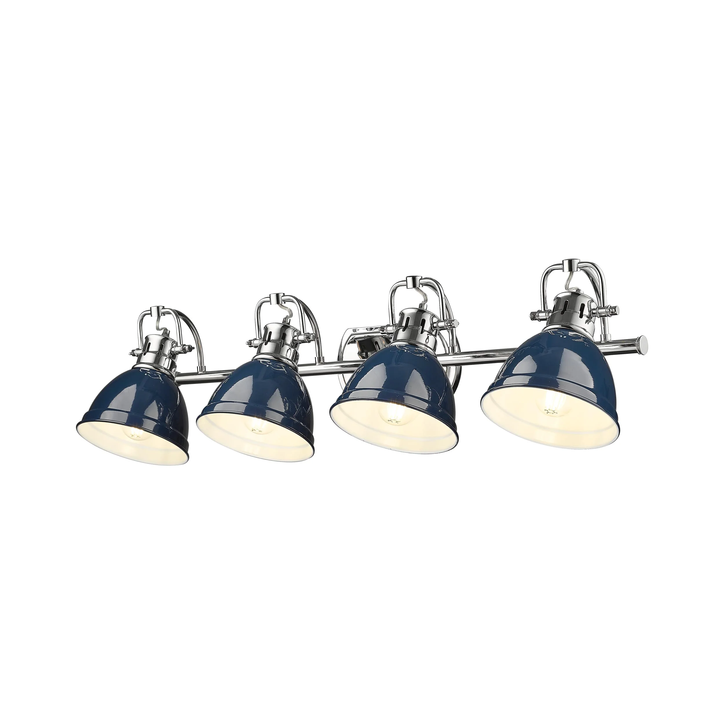 Duncan 4-light Vanity in Chrome and Navy Blue shade - Image 4