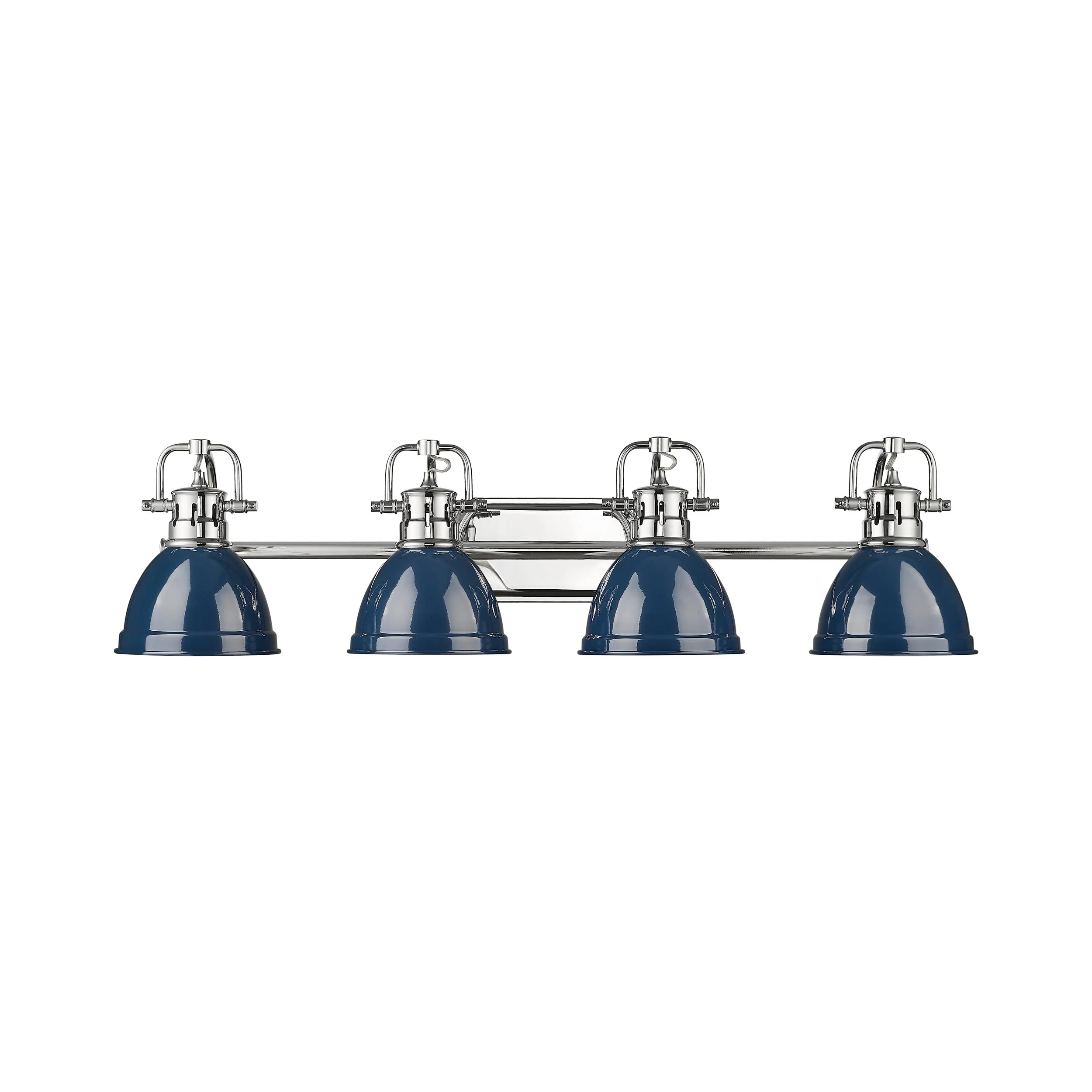 Duncan 4-light Vanity in Chrome and Navy Blue shade - Image 5