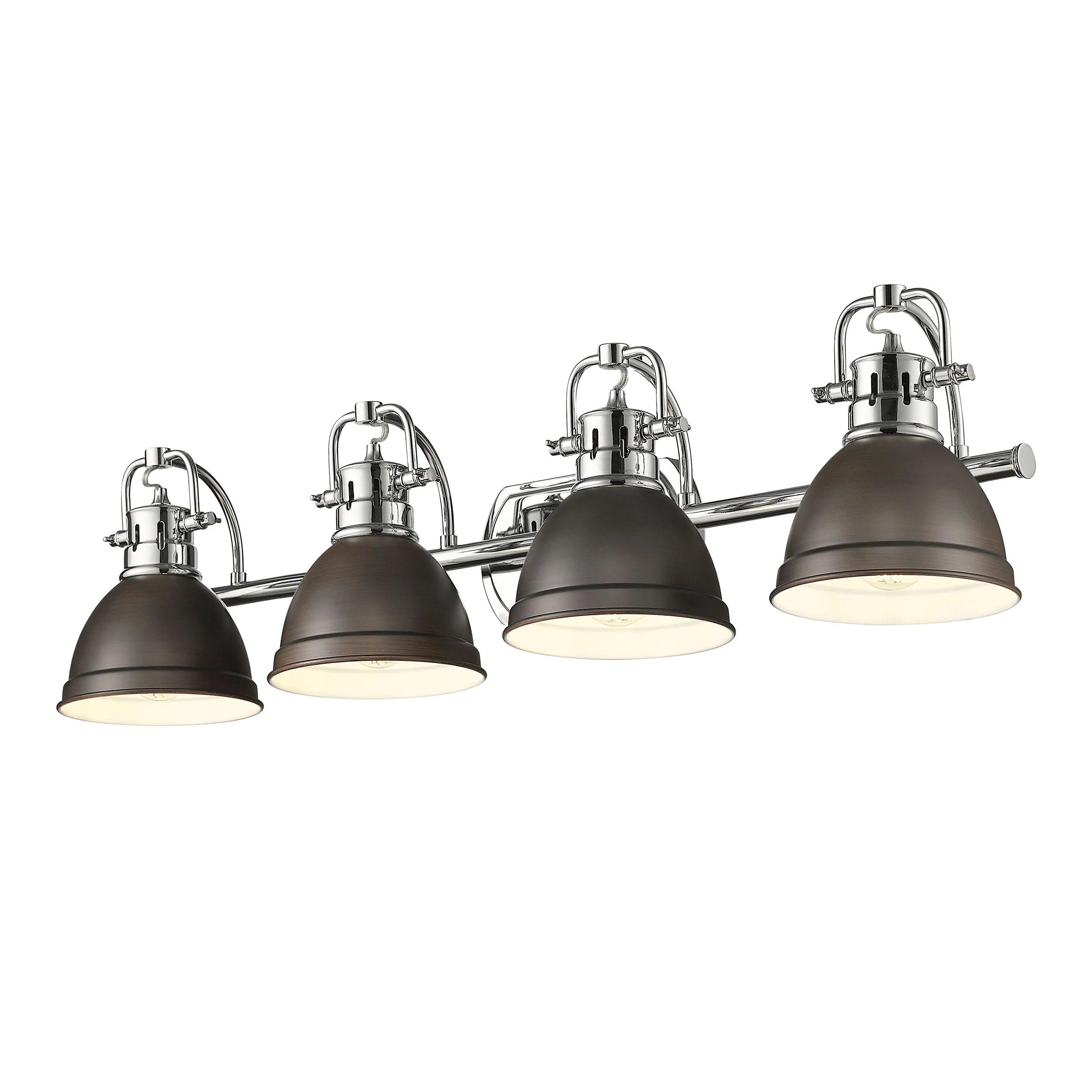 Duncan 4-light Vanity in Chrome and Rubbed Bronze shade